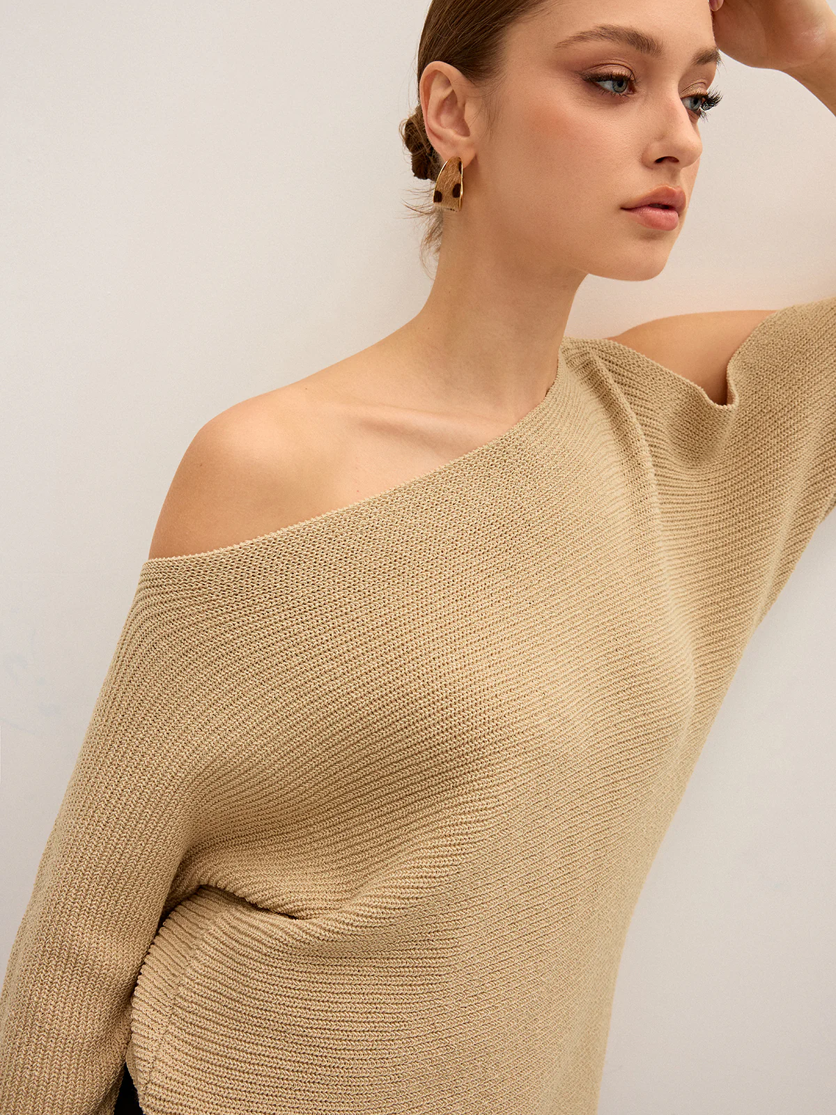 Asymmetric One-Shoulder Knitted Top - Wholesalesil