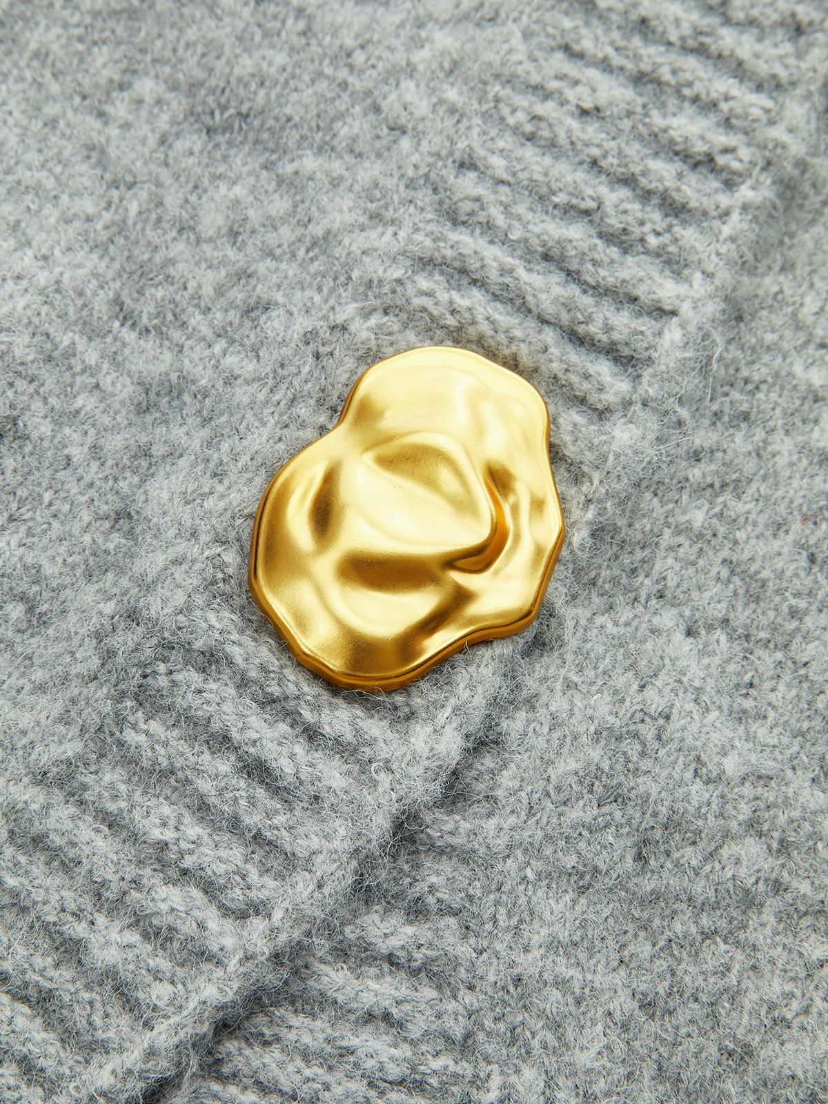 Metal Button Wool Blend Cardigan - Wholesalesil