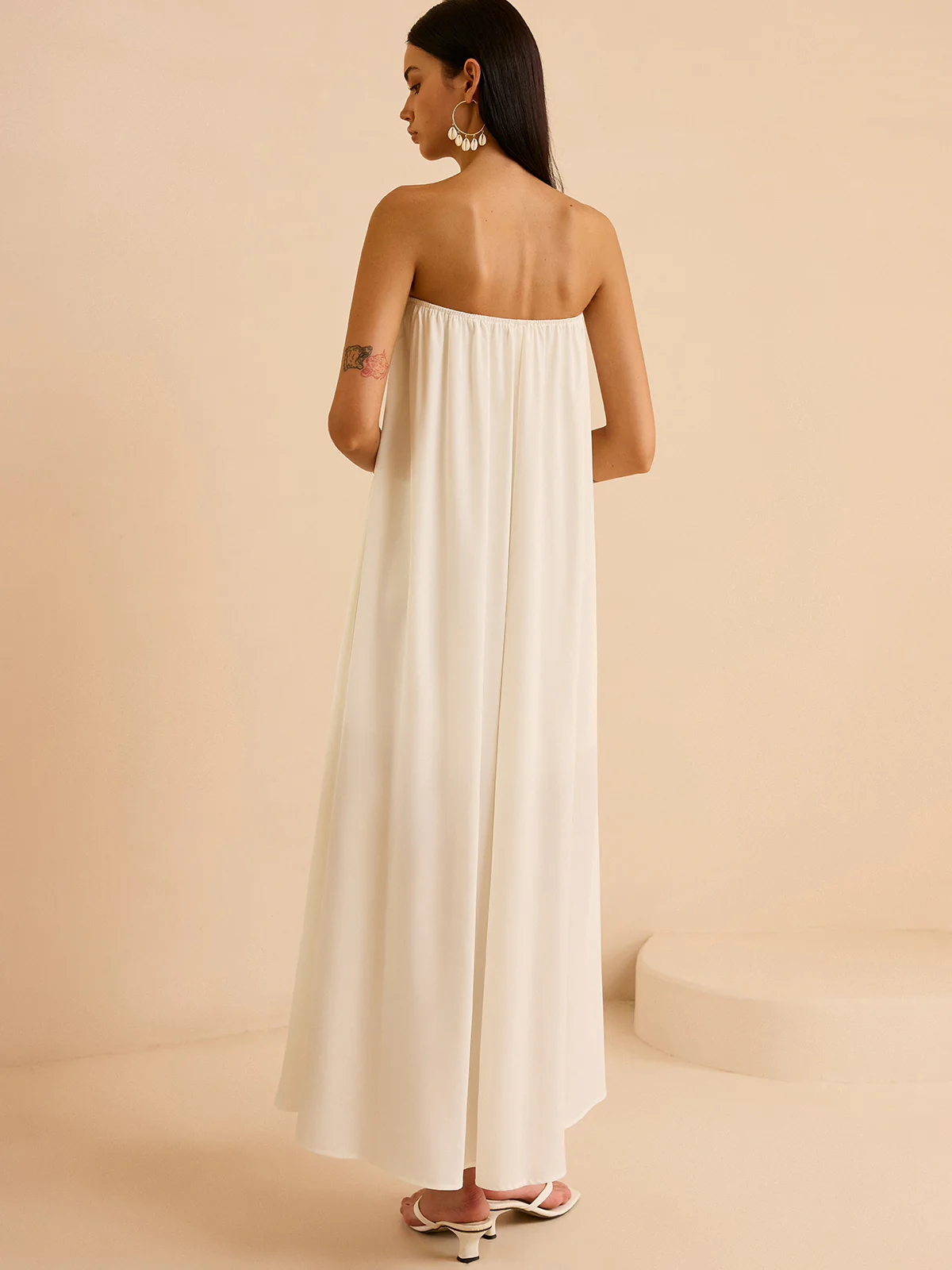 Strapless Floral Print Maxi Dress - Wholesalesil