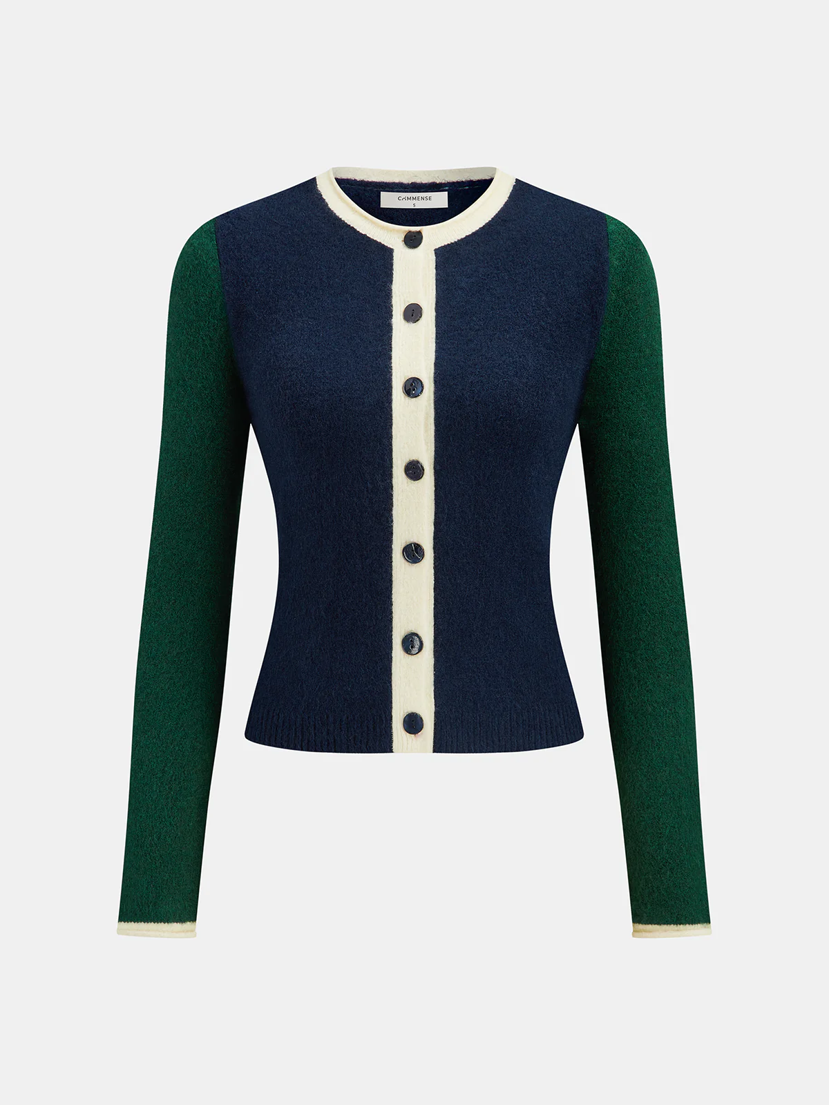 Color Block Button Slim Wool Blend Cardigan - Wholesalesil