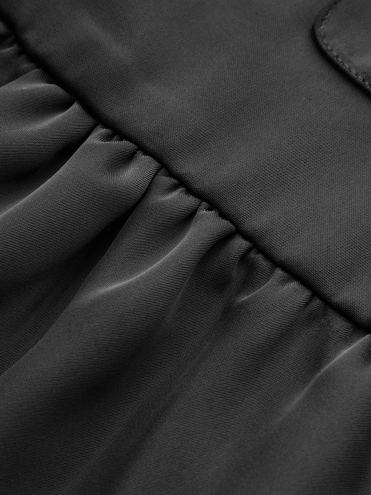 Ruffled Hem Metal Button Mini Dress Without Belt - Wholesalesil