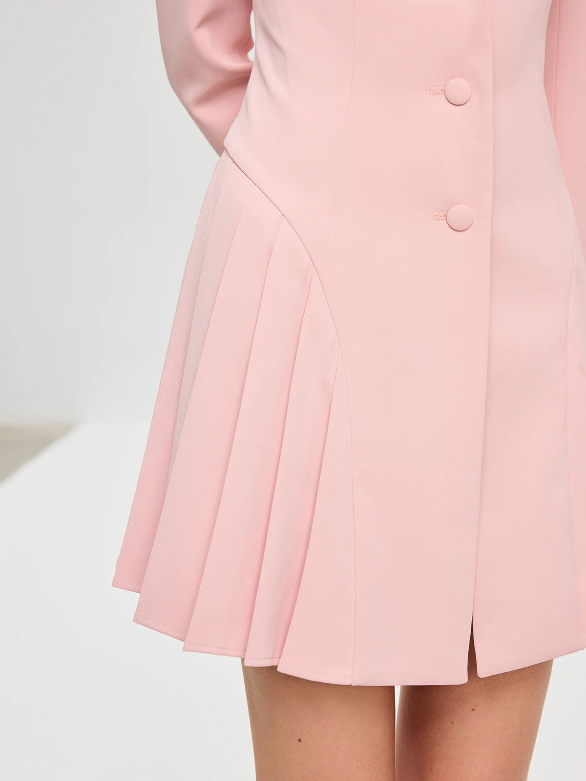 Pleated Fitted Blazer Dress - Wholesalesil