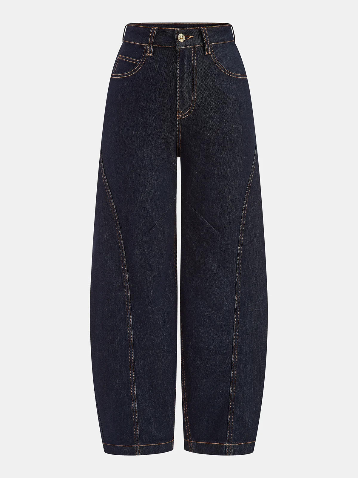 Denim Curved-Leg Jeans - Wholesalesil