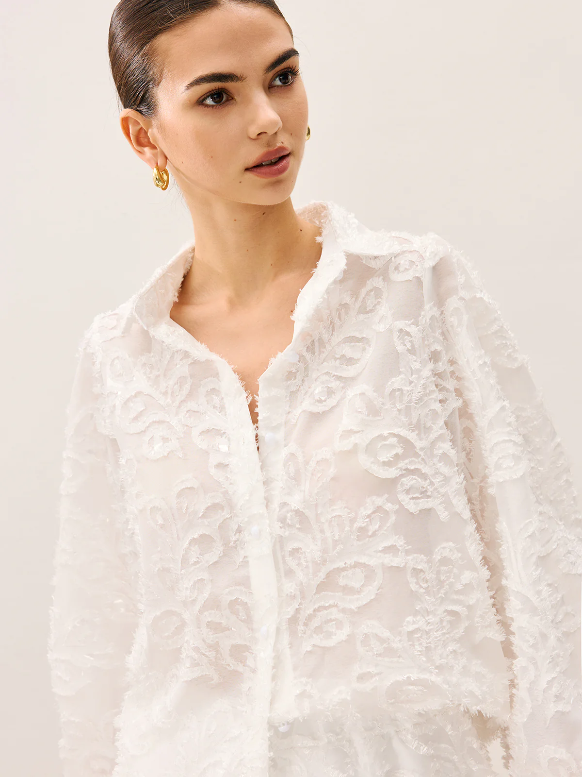 Sheer Embroidered Short Set - Wholesalesil