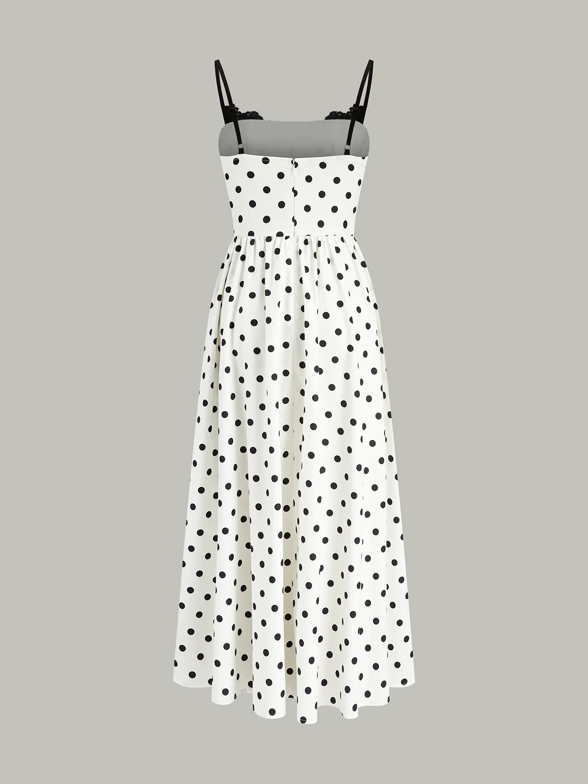 Lace Trim Polka Dot Cami Dress - Wholesalesil