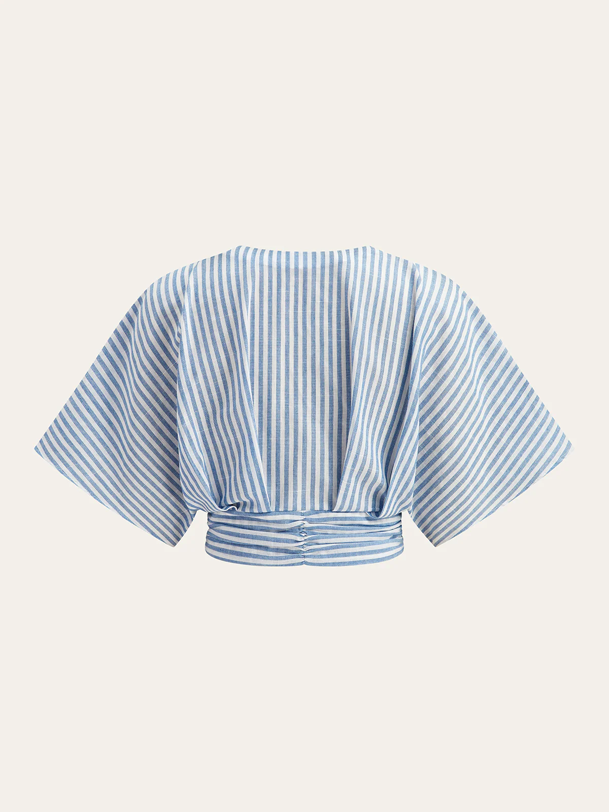 Striped Ruched Metal Decor Blouse - Wholesalesil