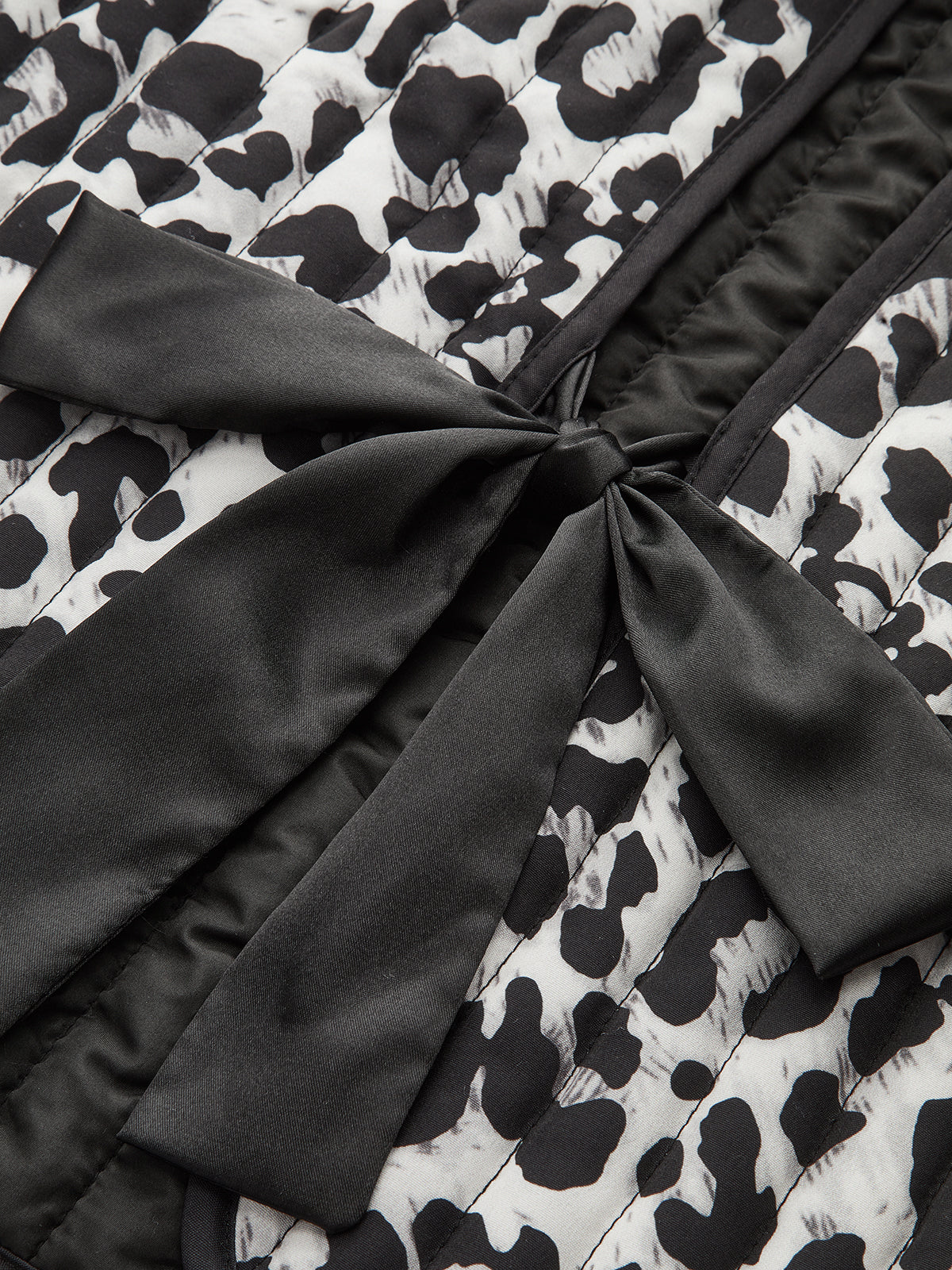 Bow Tie Leopard Print Quilted Vest - Wholesalesil