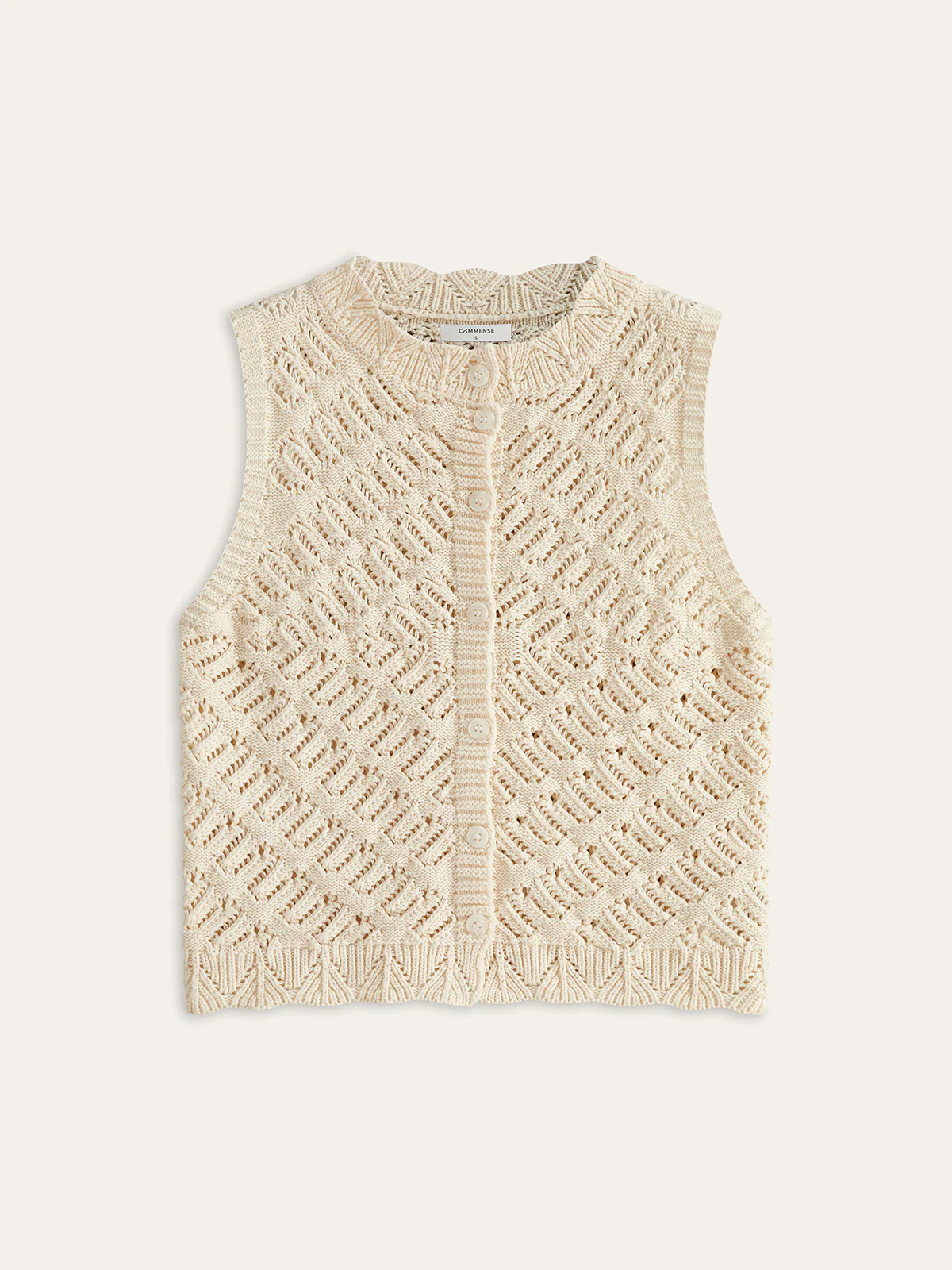 Knitted Sleeveless Cardigan with Button Front - Wholesalesil