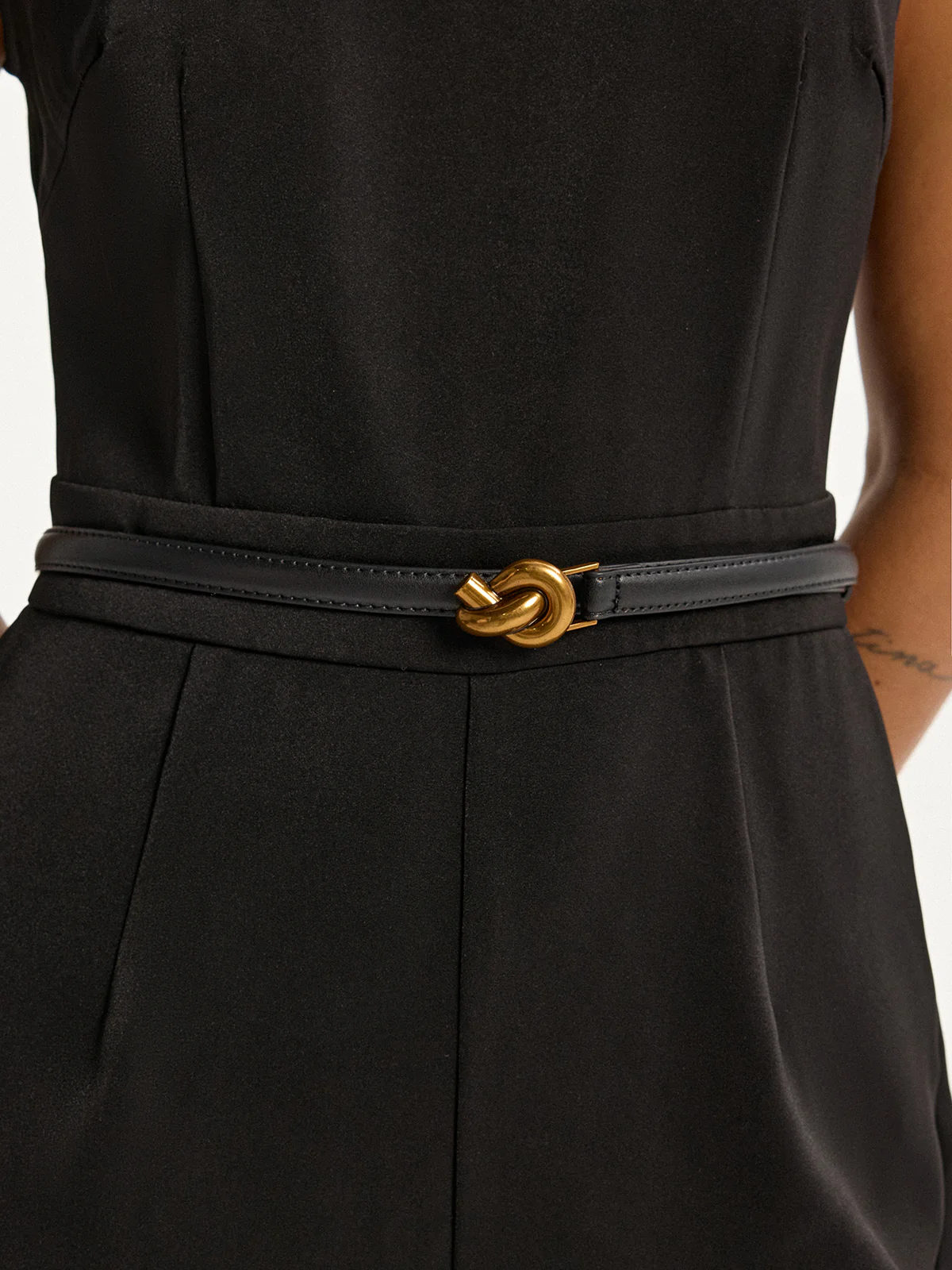 Leather Twist Buckle Belt - Wholesalesil