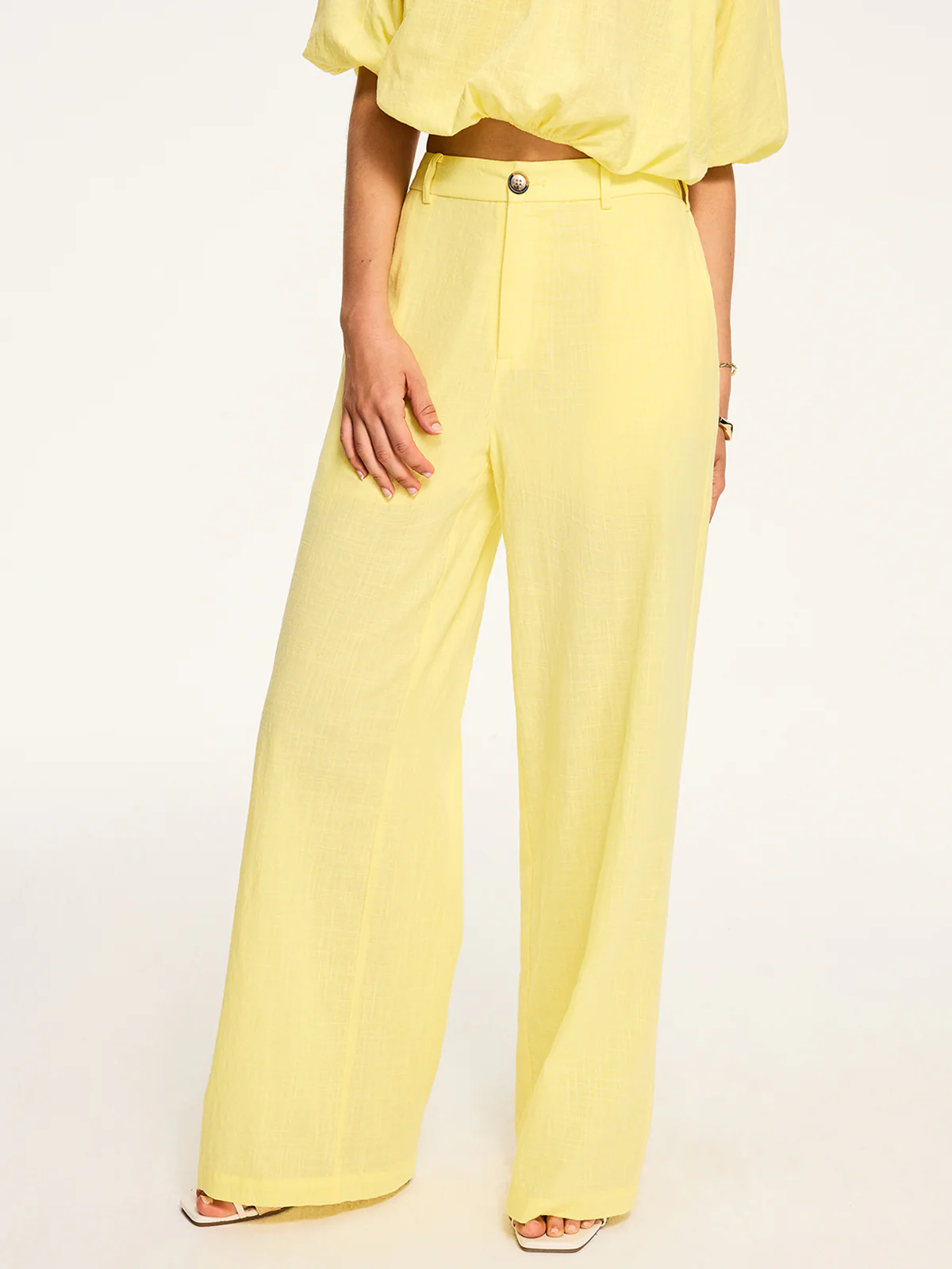Mid-Waisted Wide-Leg Pants - Wholesalesil