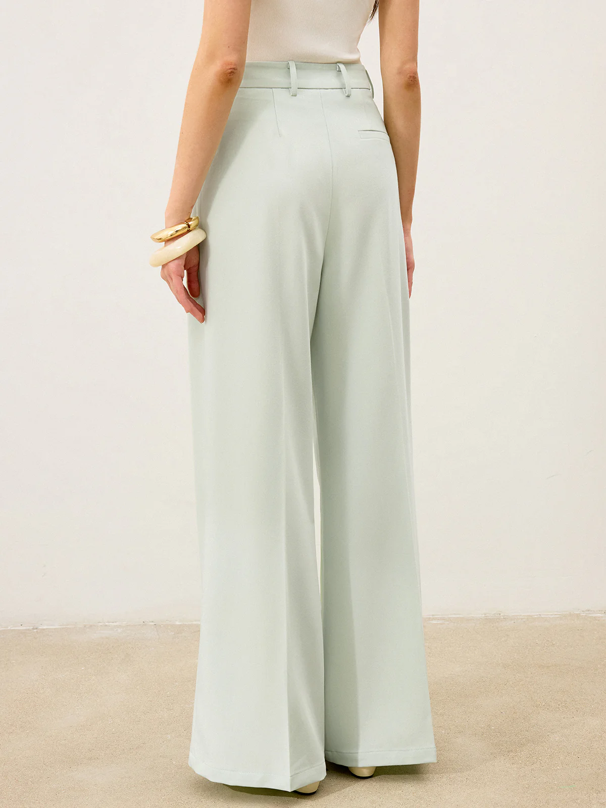 High-Waisted Wide-Leg Pants - Wholesalesil