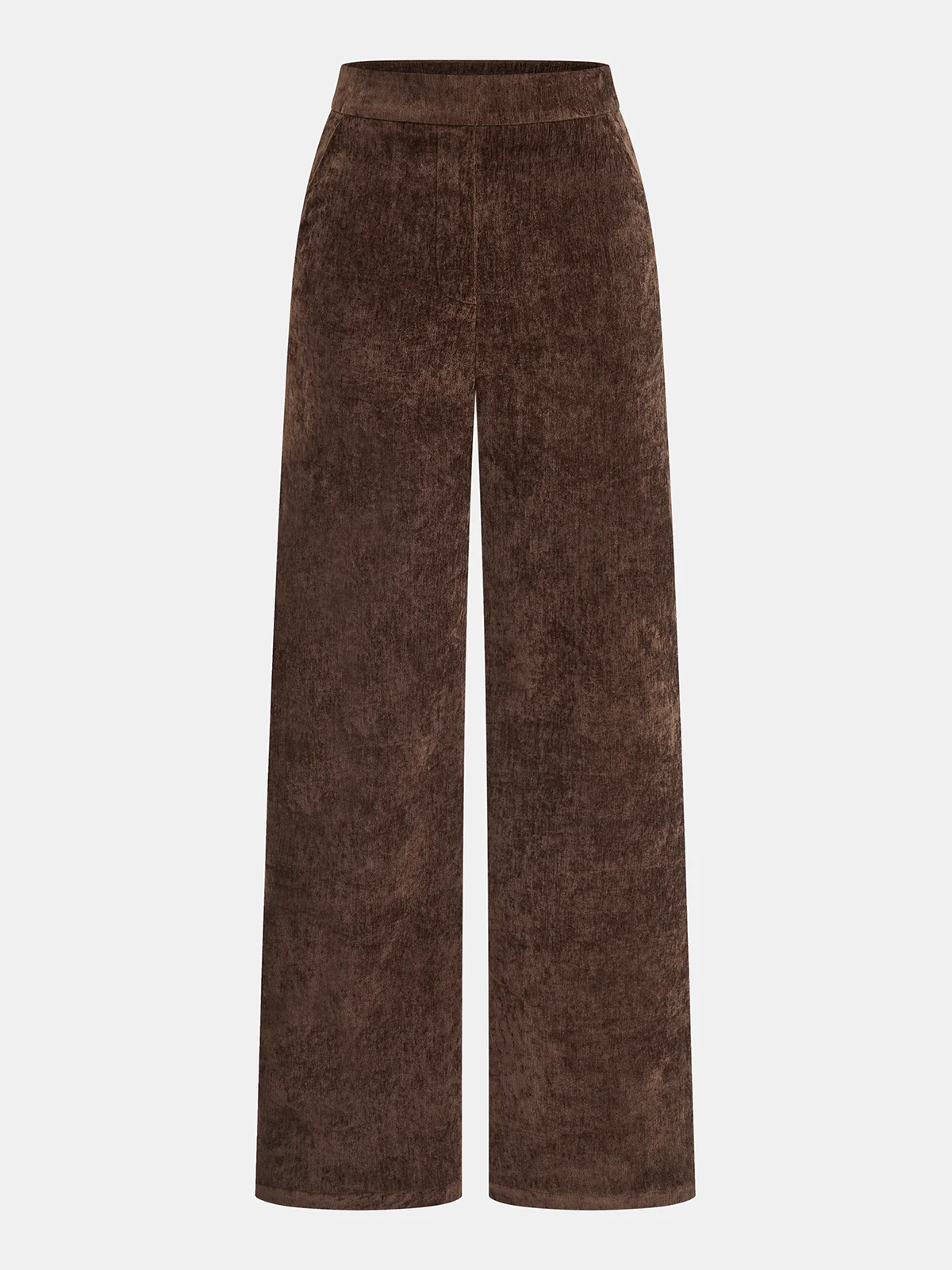 Mid-Waist Velvet Wide-Leg Pants - Wholesalesil