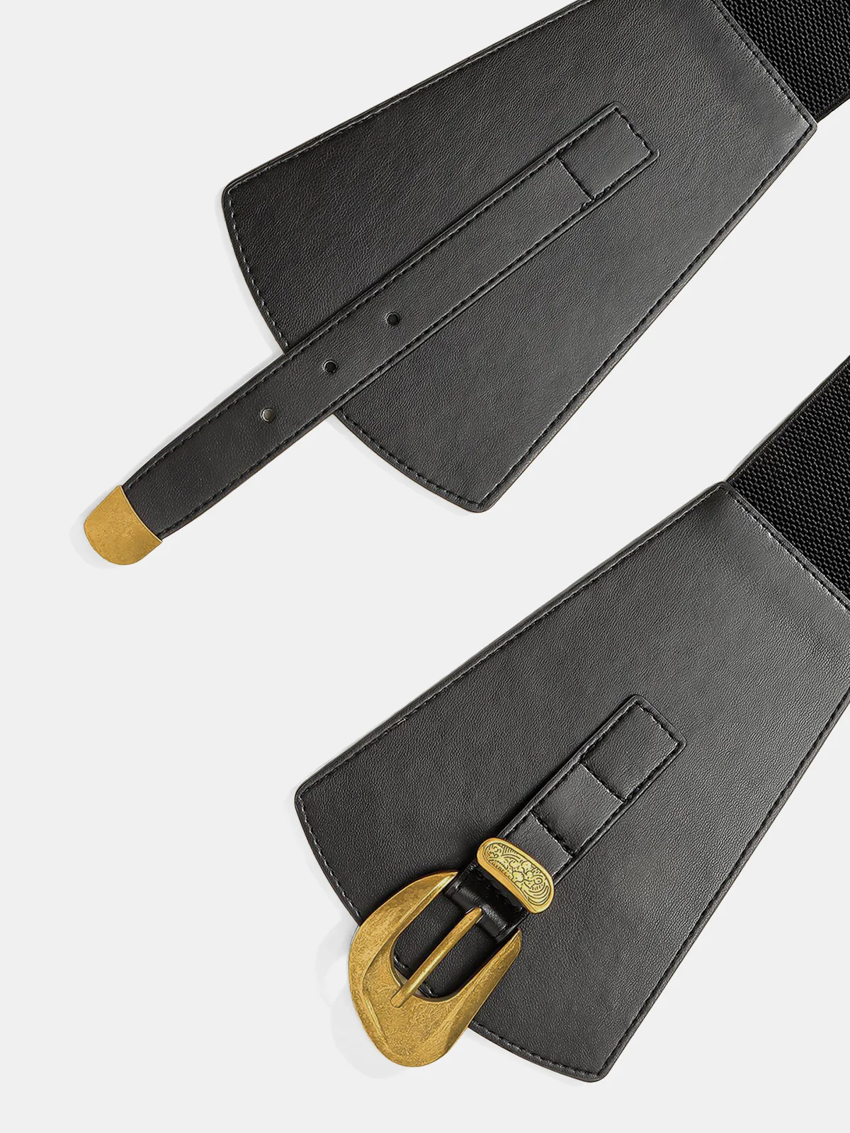 Metal Buckle Wide Elastic Waist Belt - Wholesalesil