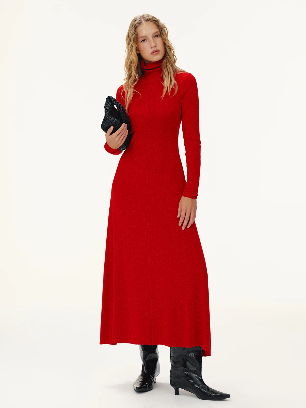 Wool-Blend Turtleneck Maxi Dress - Wholesalesil