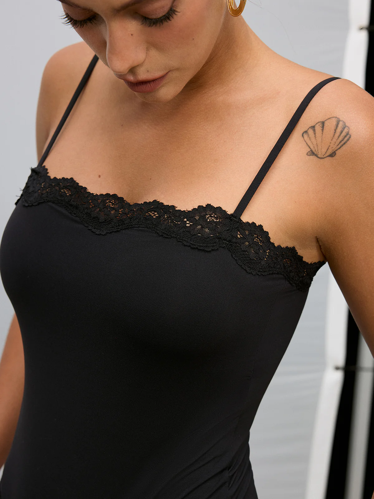 Bra-Free Lace Trim Cami Bodysuit - Wholesalesil