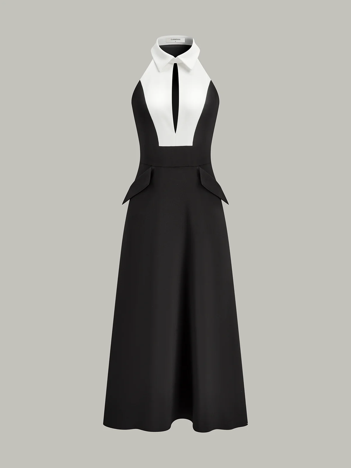 Cut-Out Contrast Collared Maxi Dress - Wholesalesil