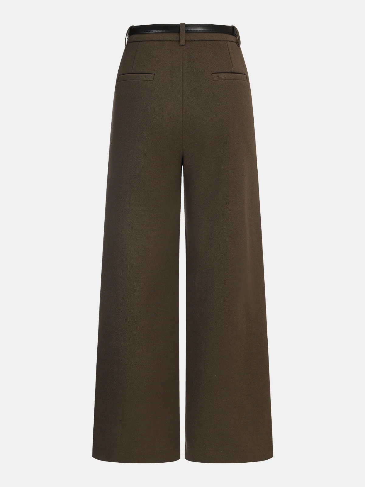 Belted Wool-Blend Straight-Leg Pants - Wholesalesil