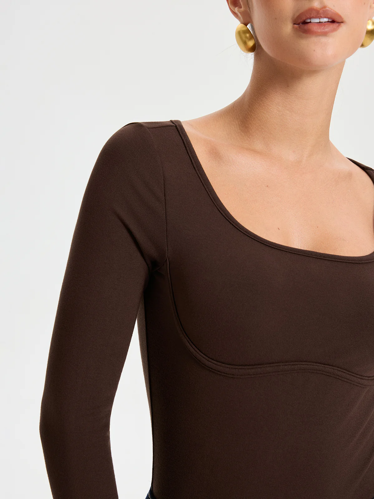 Bra-free Square Neck Bodysuit - Wholesalesil