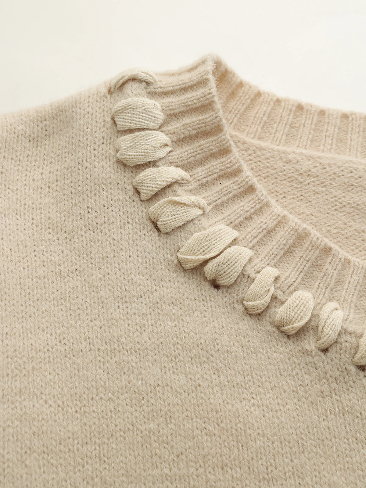 Lace-Up Trim Pear Pattern Sweater - Wholesalesil