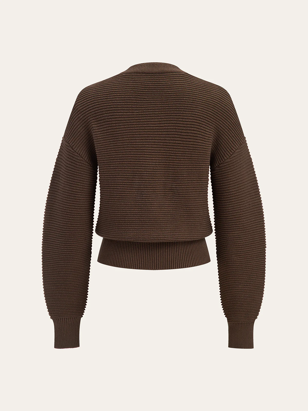 Metal Button V-neck Textured Cardigan - Wholesalesil