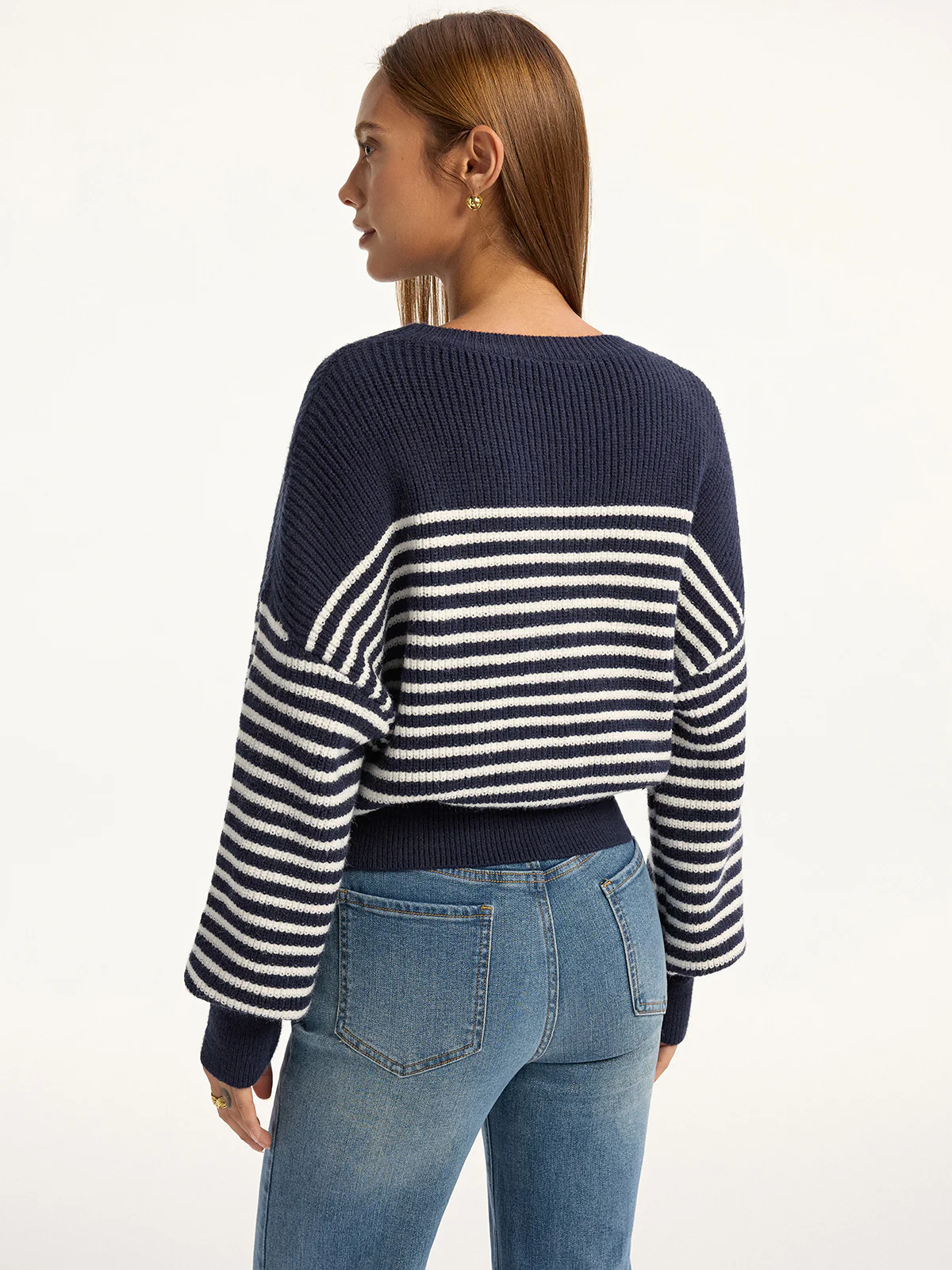Stripped Ribbed Sweater - Wholesalesil