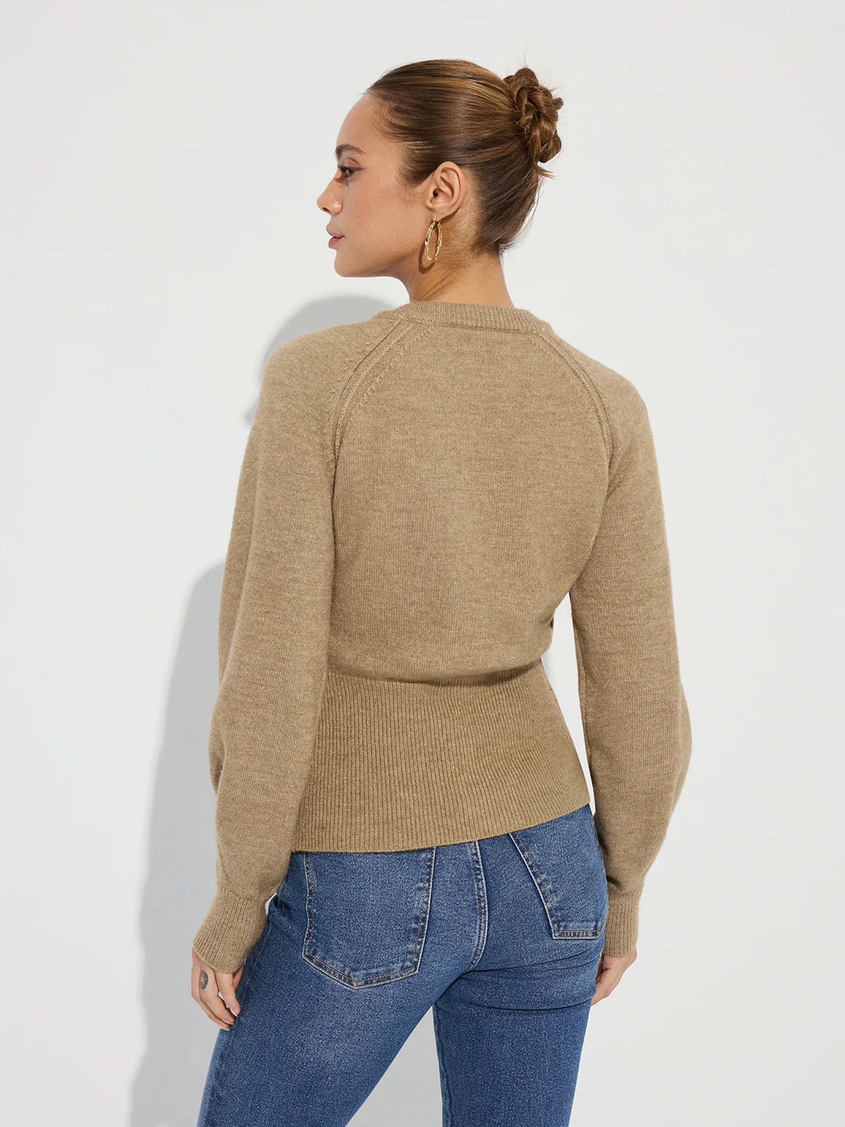 Cinched Waist Knit Cardigan - Wholesalesil