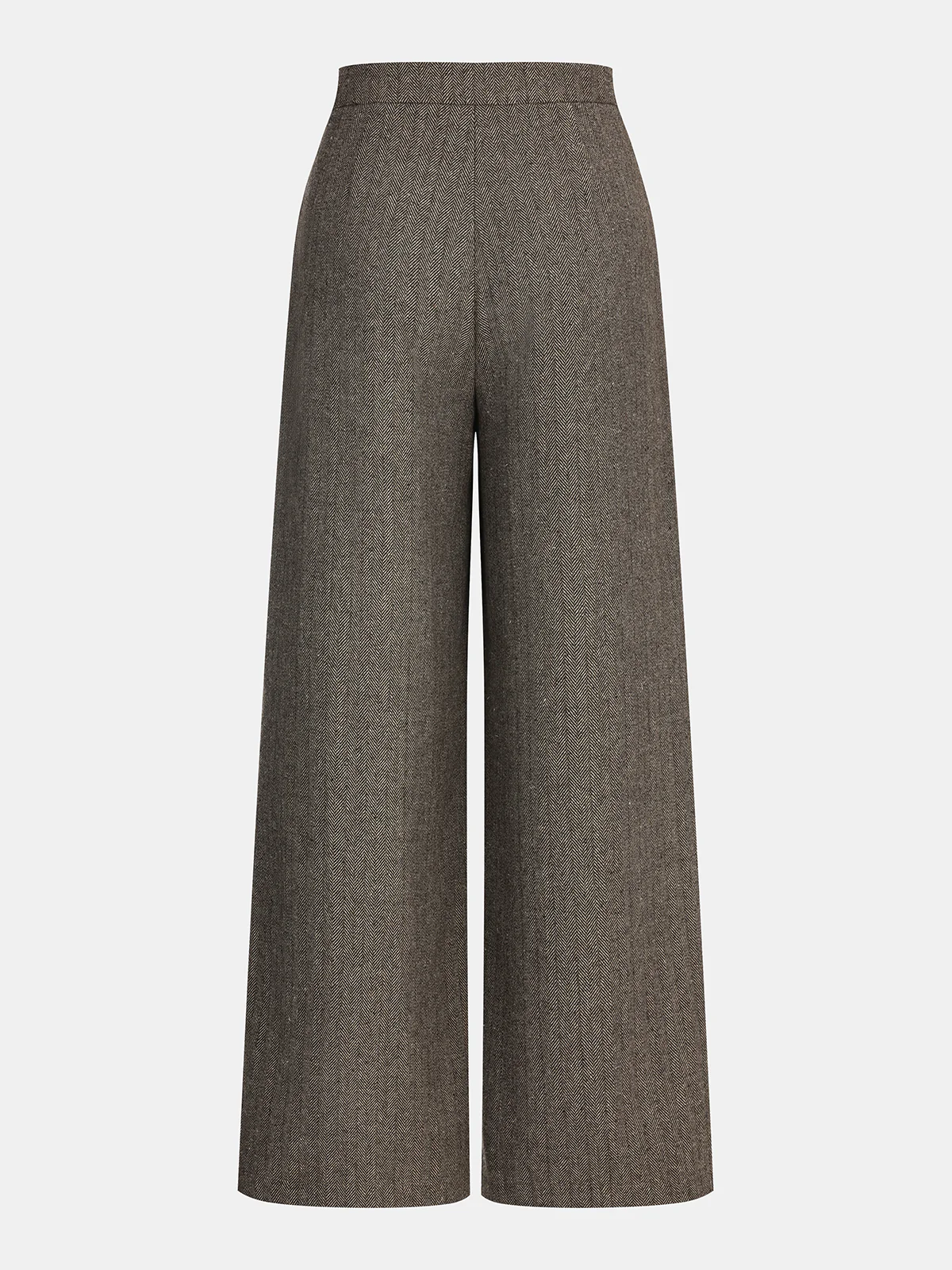 Herringbone Tweed Wide-Leg Pants - Wholesalesil