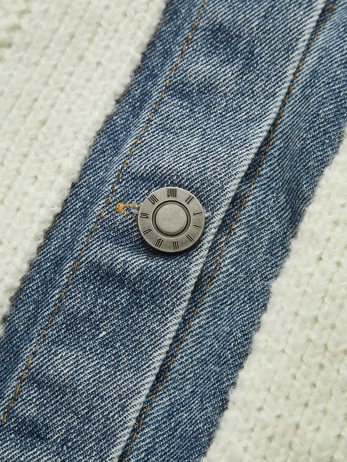 2 in 1 Denim Paneled Cardigan - Wholesalesil