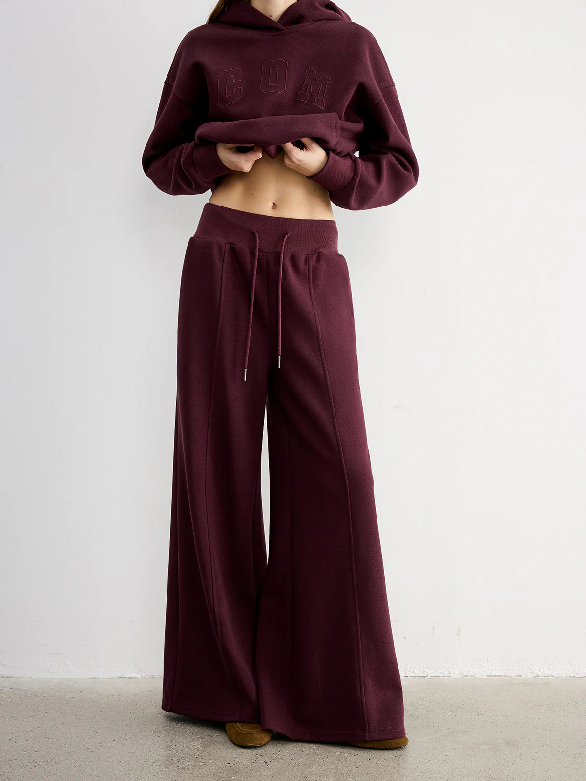 Drawstring Wide-Leg Knit Pants - Wholesalesil
