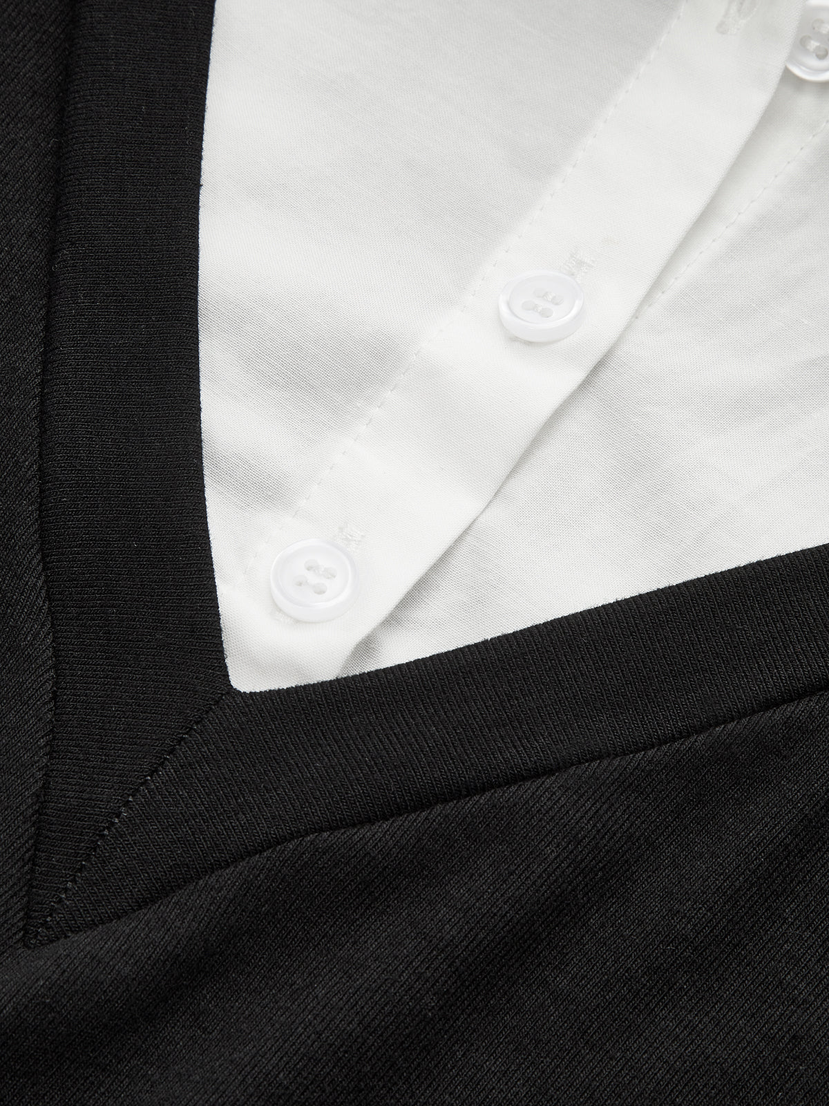 Color-Block Collared Pleated Lace Detail Mini Dress - Wholesalesil