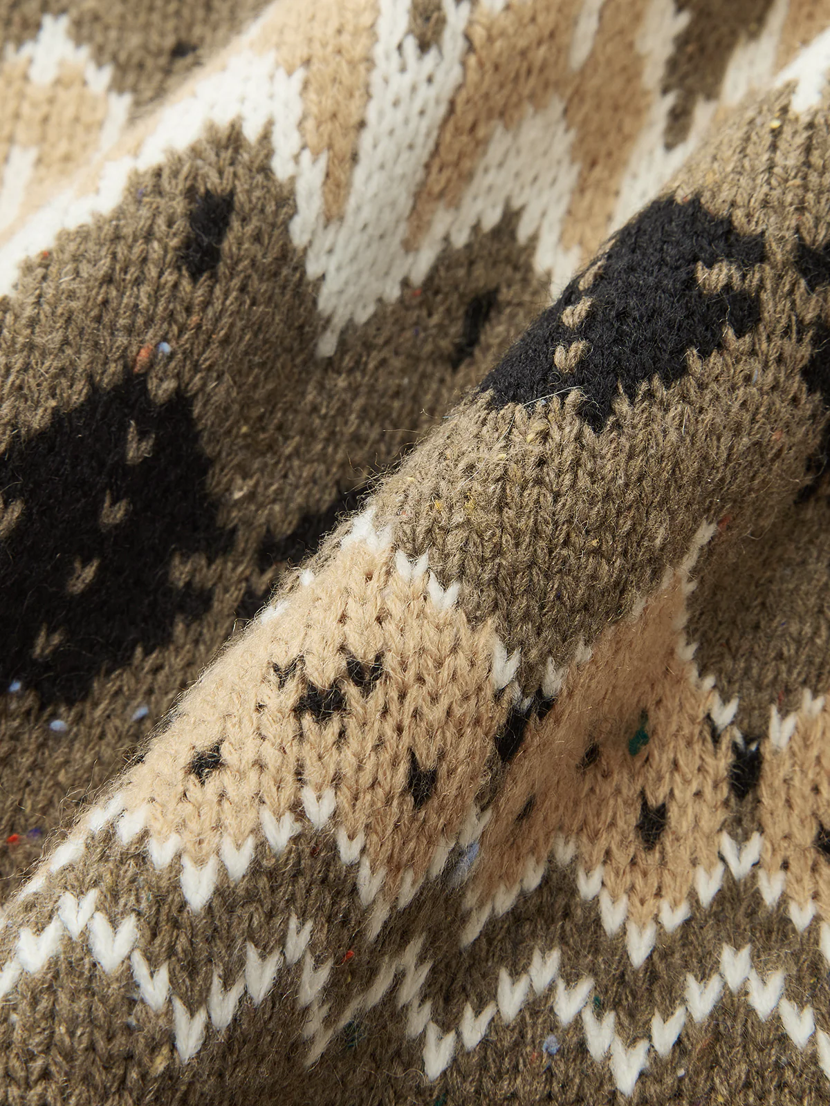 Wool Blend Fair Isle Pattern Sweater - Wholesalesil