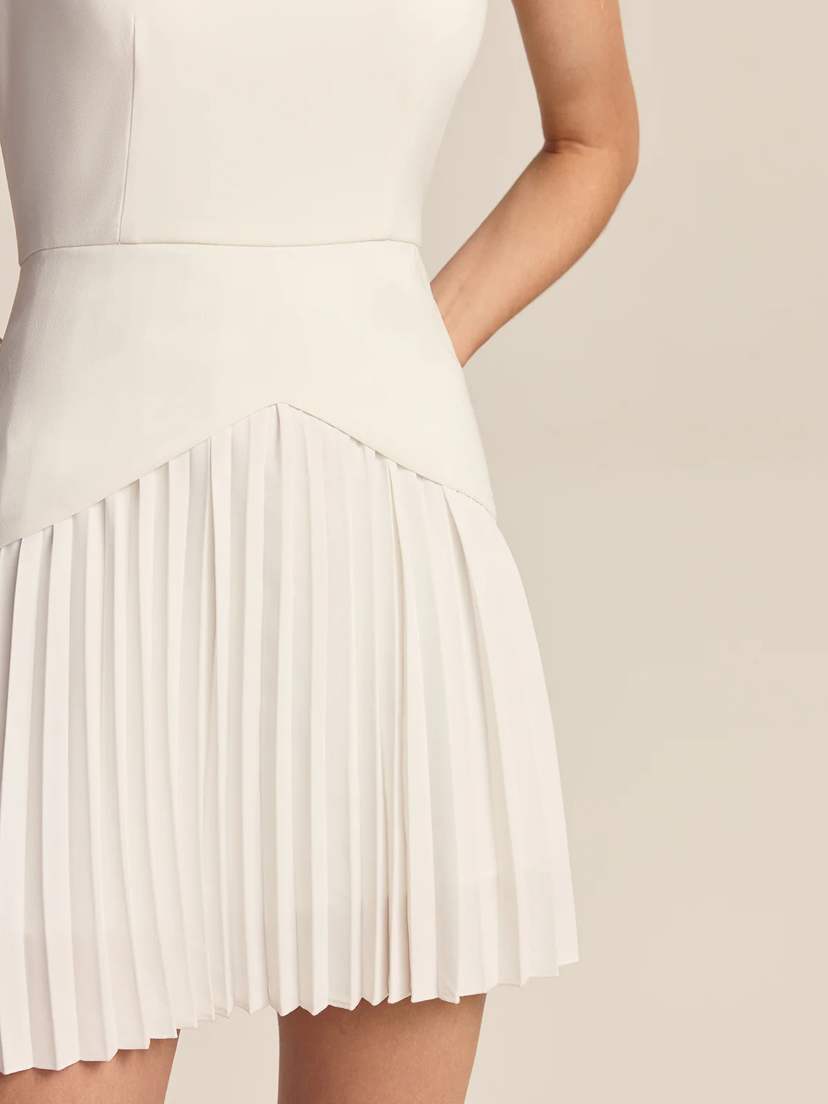 Pleated Hem Mini Dress - Wholesalesil