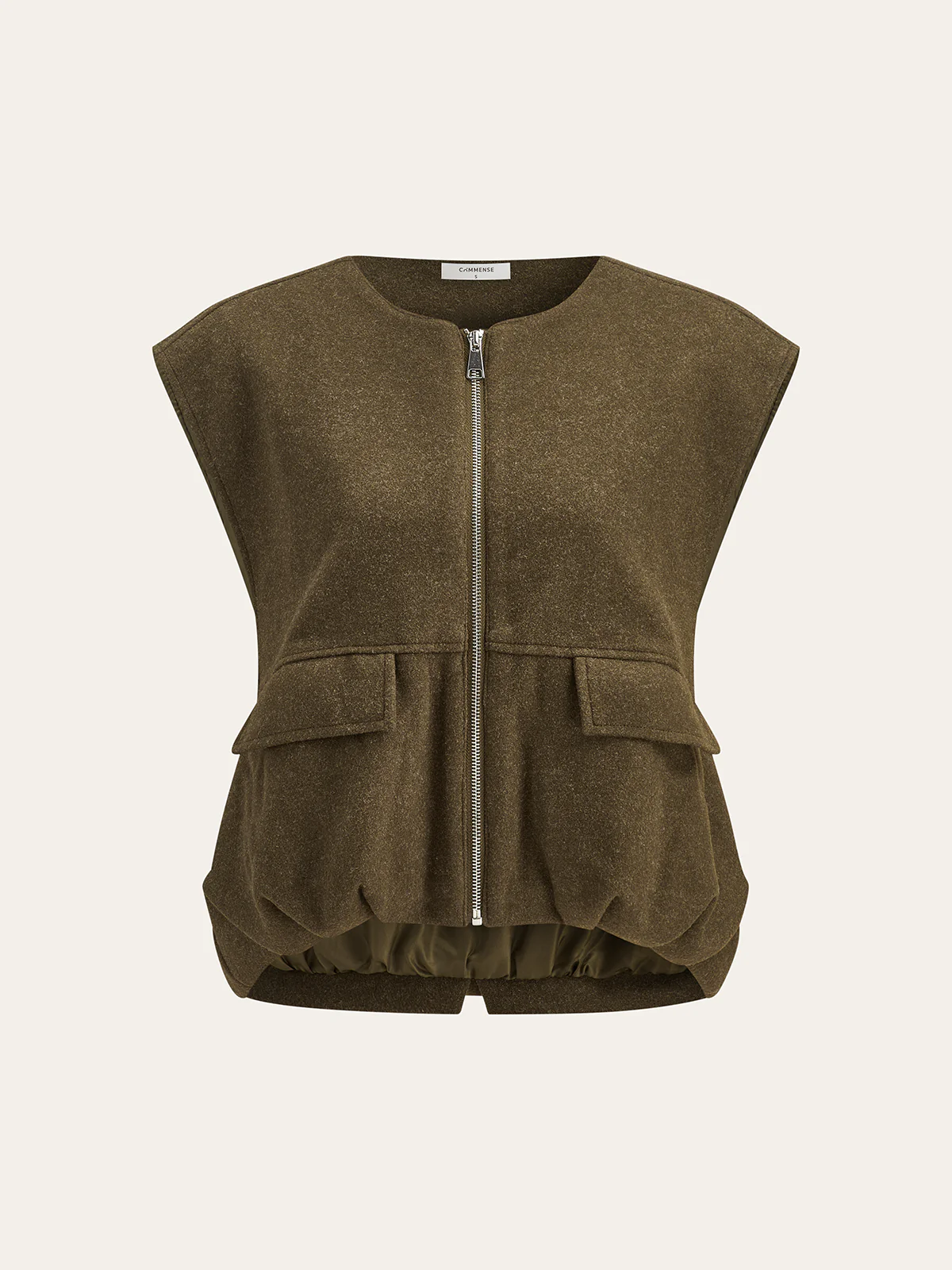 Zip Front Sleeveless Vest - Wholesalesil