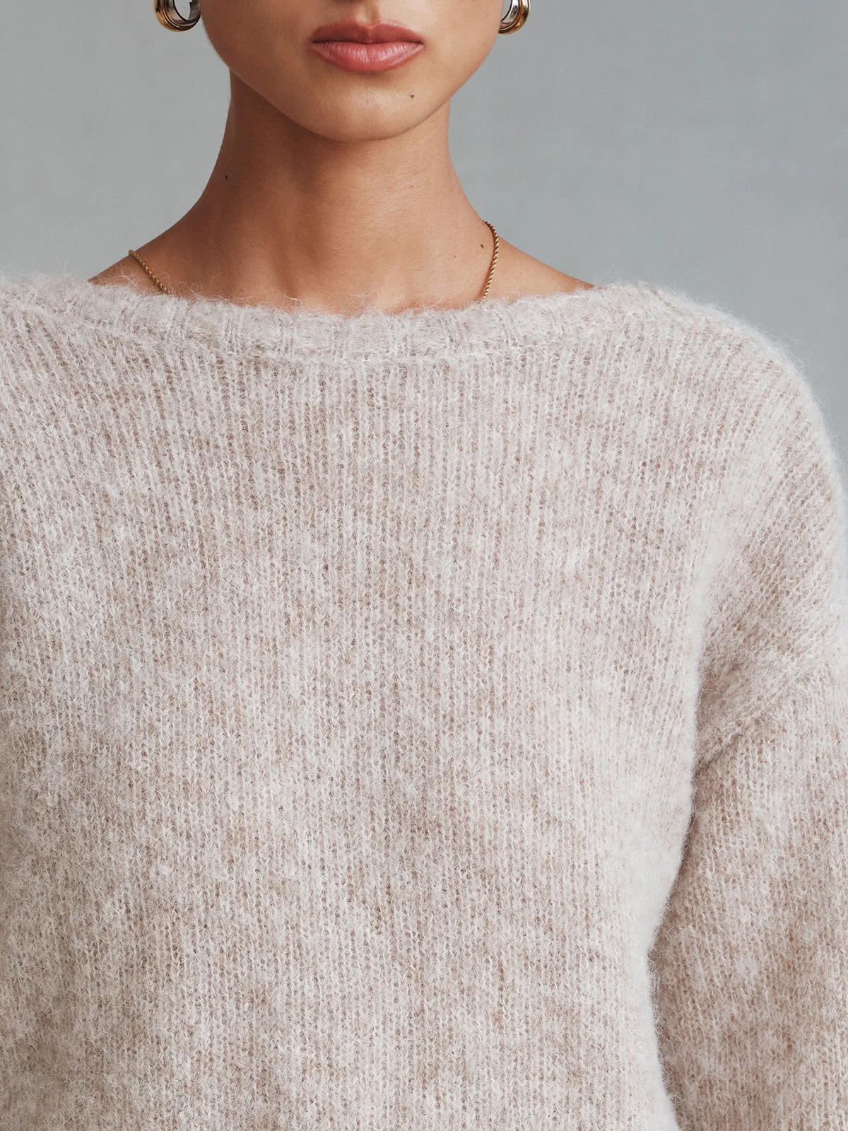 Twisted Backless Wool Blend Sweater - Wholesalesil