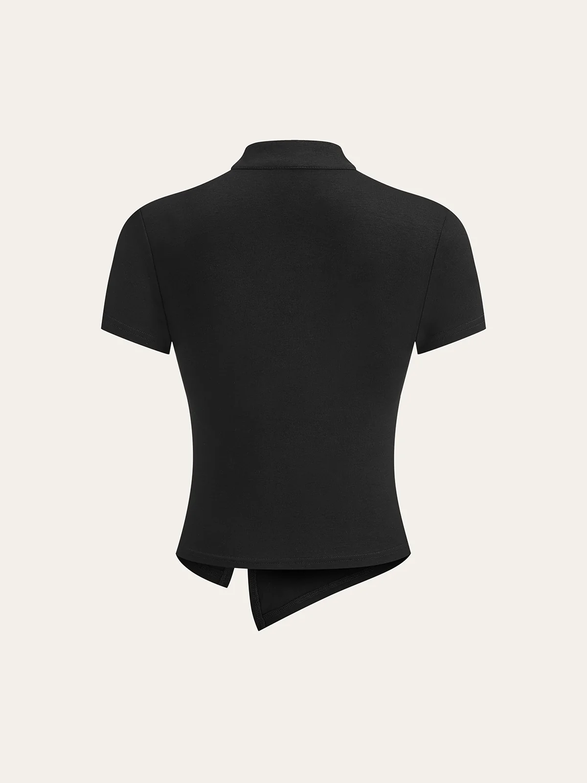 Metal Butterfly Detail Asymmetric Ruched Top - Wholesalesil