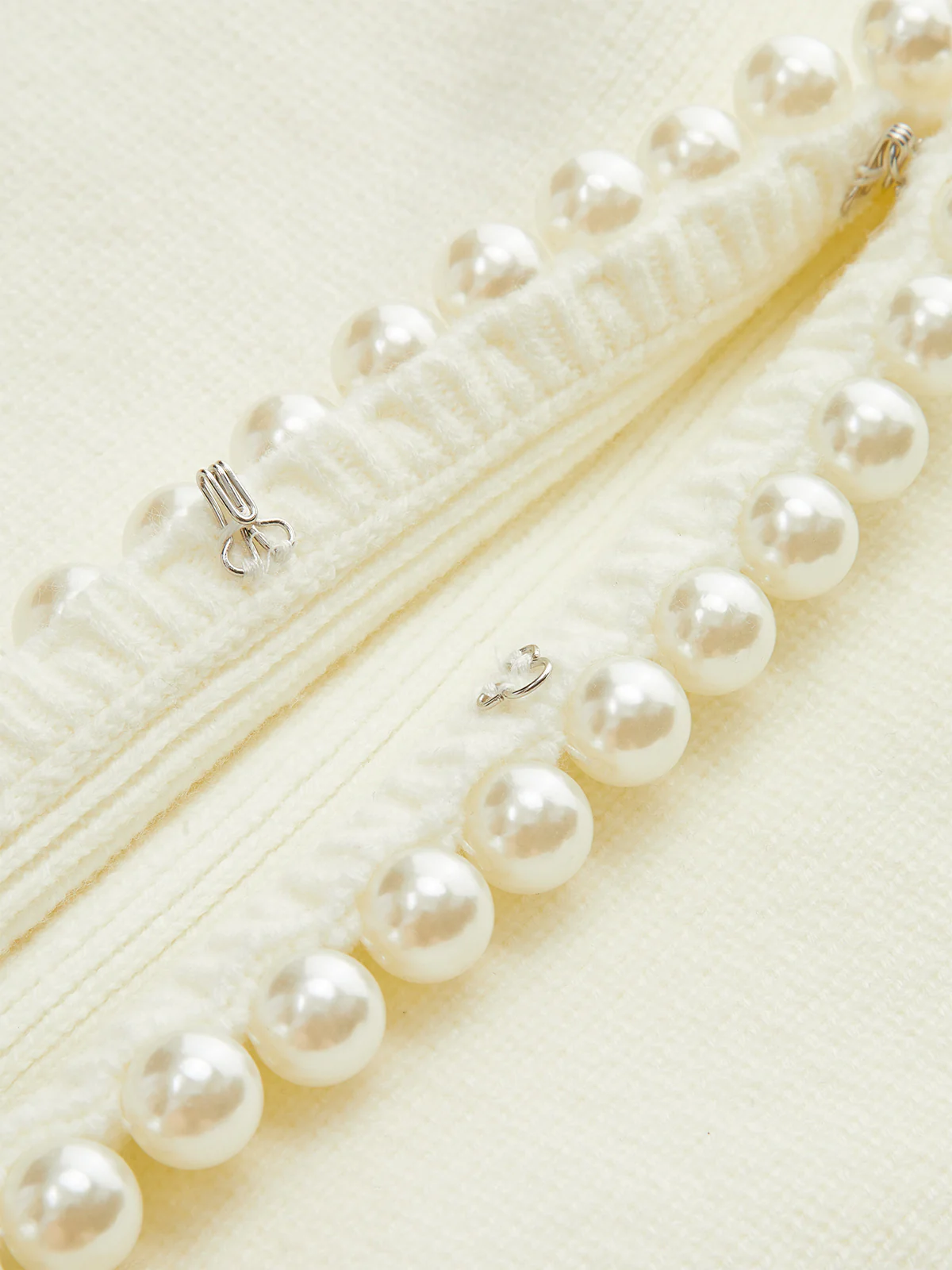 Pearl Decor Cap Sleeve Cardigan - Wholesalesil