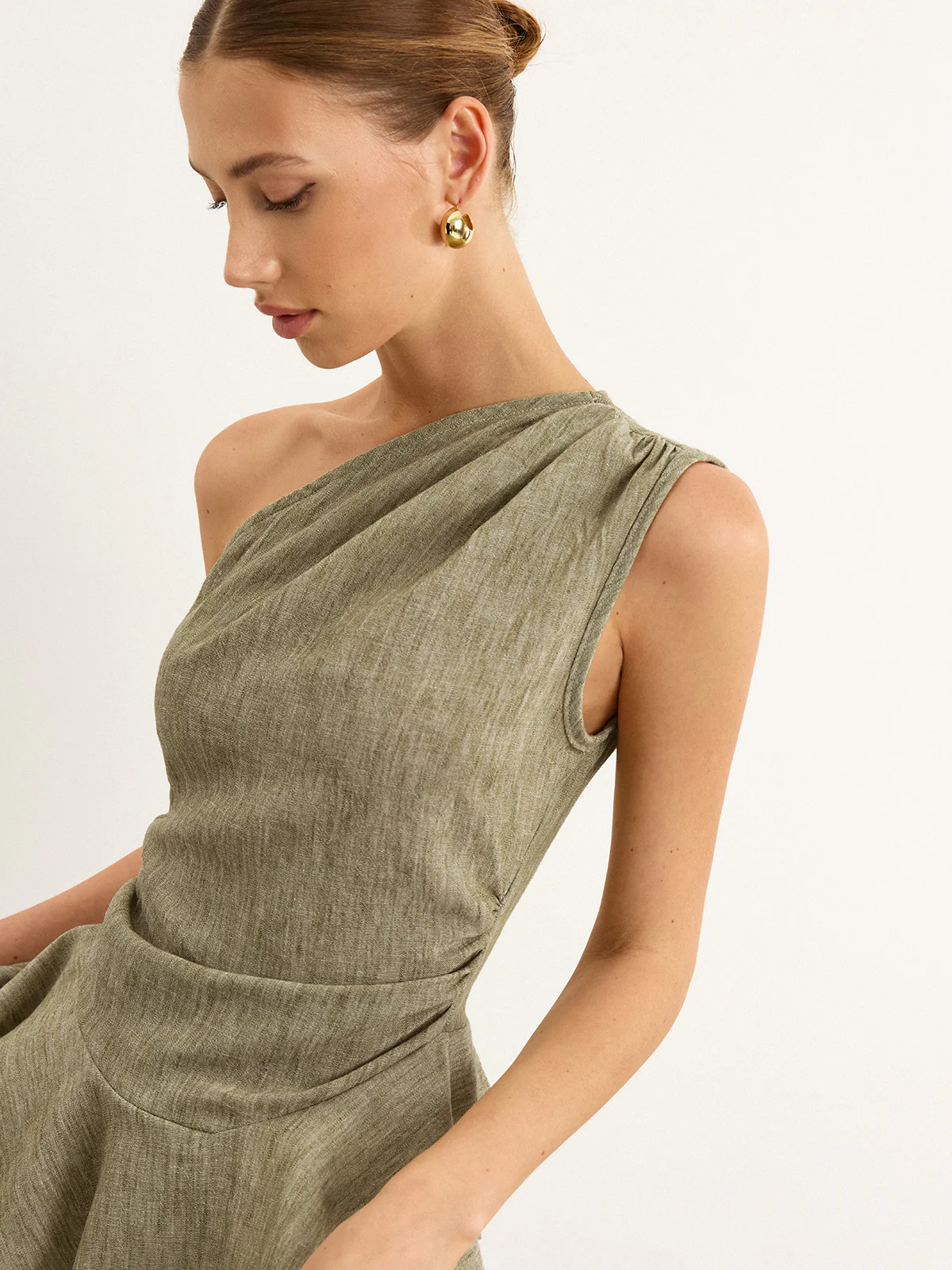 Asymmetrical One-Shoulder Top with Ruffle Hem - Wholesalesil