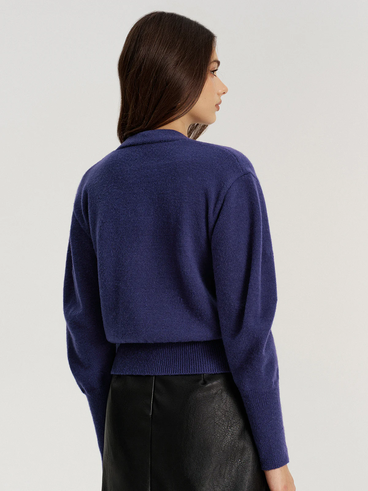 Metal Button V-Neck Knit Cardigan - Wholesalesil