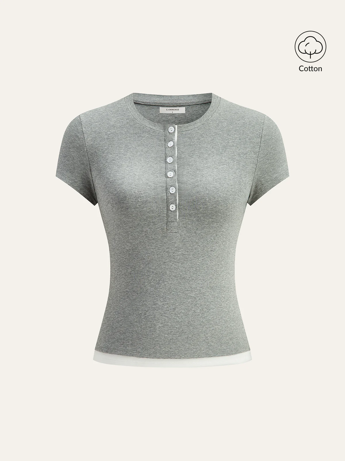 2 in 1 Layered Hem Short Sleeved T-Shirt - Wholesalesil