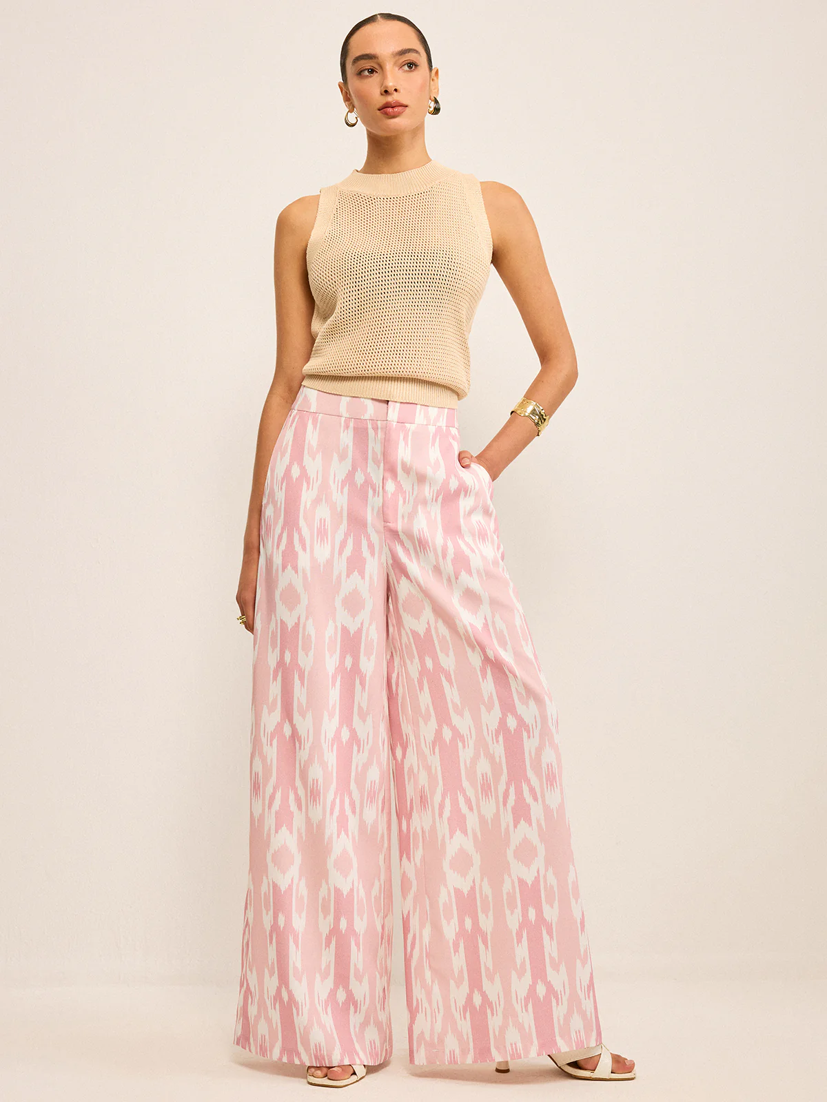 Boho Linen-Look Wide-Leg Pants - Wholesalesil