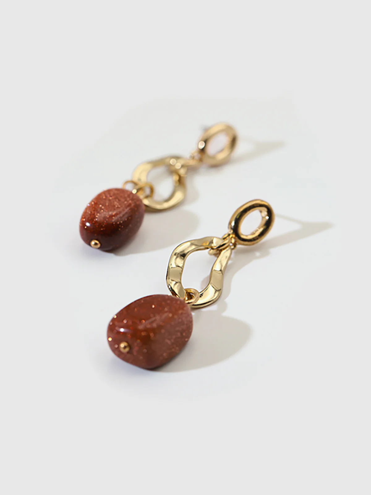 Stone-Pendant Drop Earrings - Wholesalesil