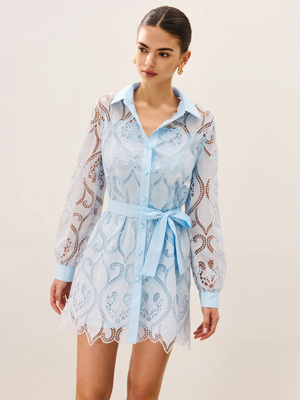 2 in 1 Sheer Lace Mini Dress - Wholesalesil