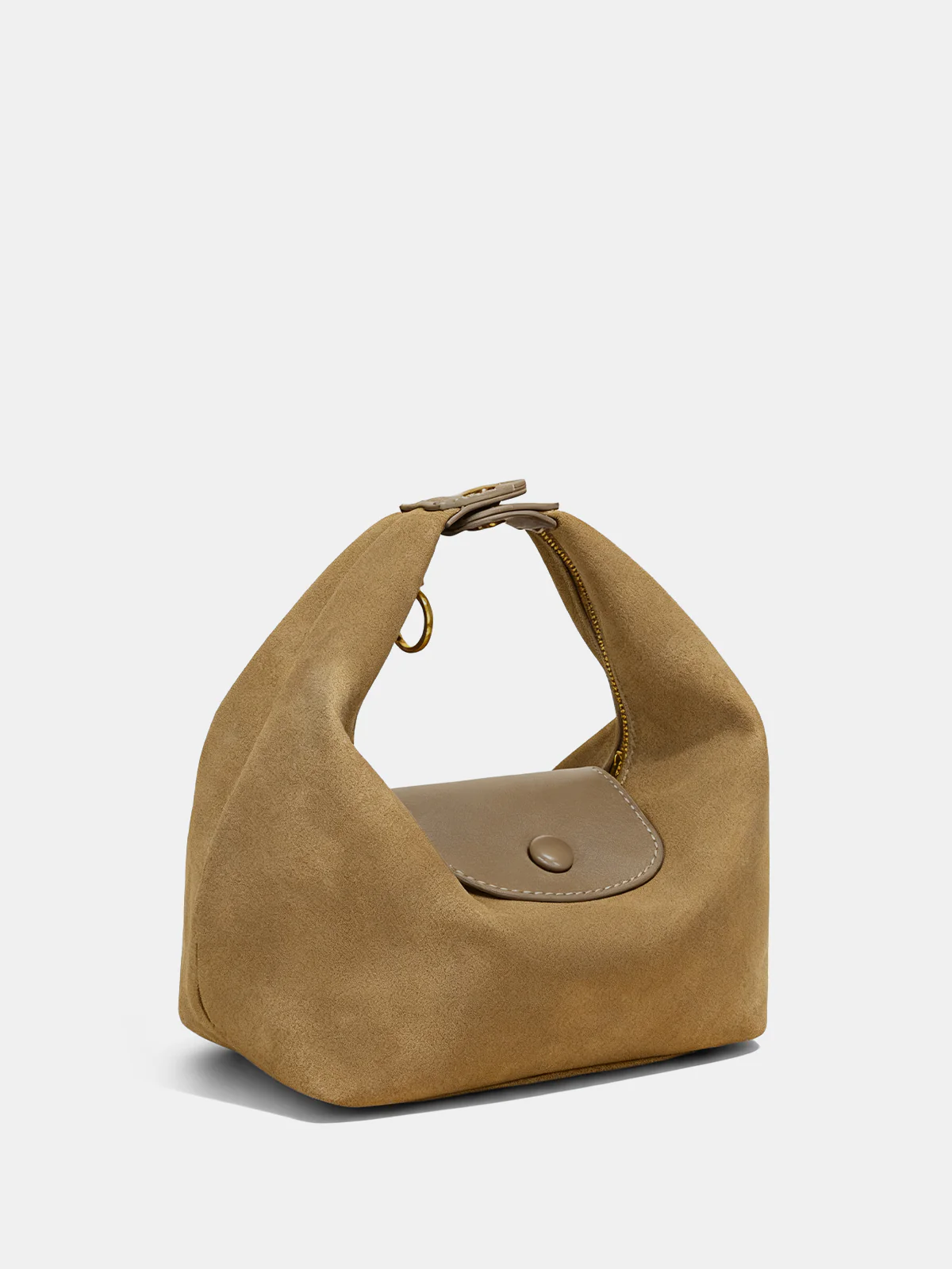 Faux Suede Flap Hobo Bag - Wholesalesil