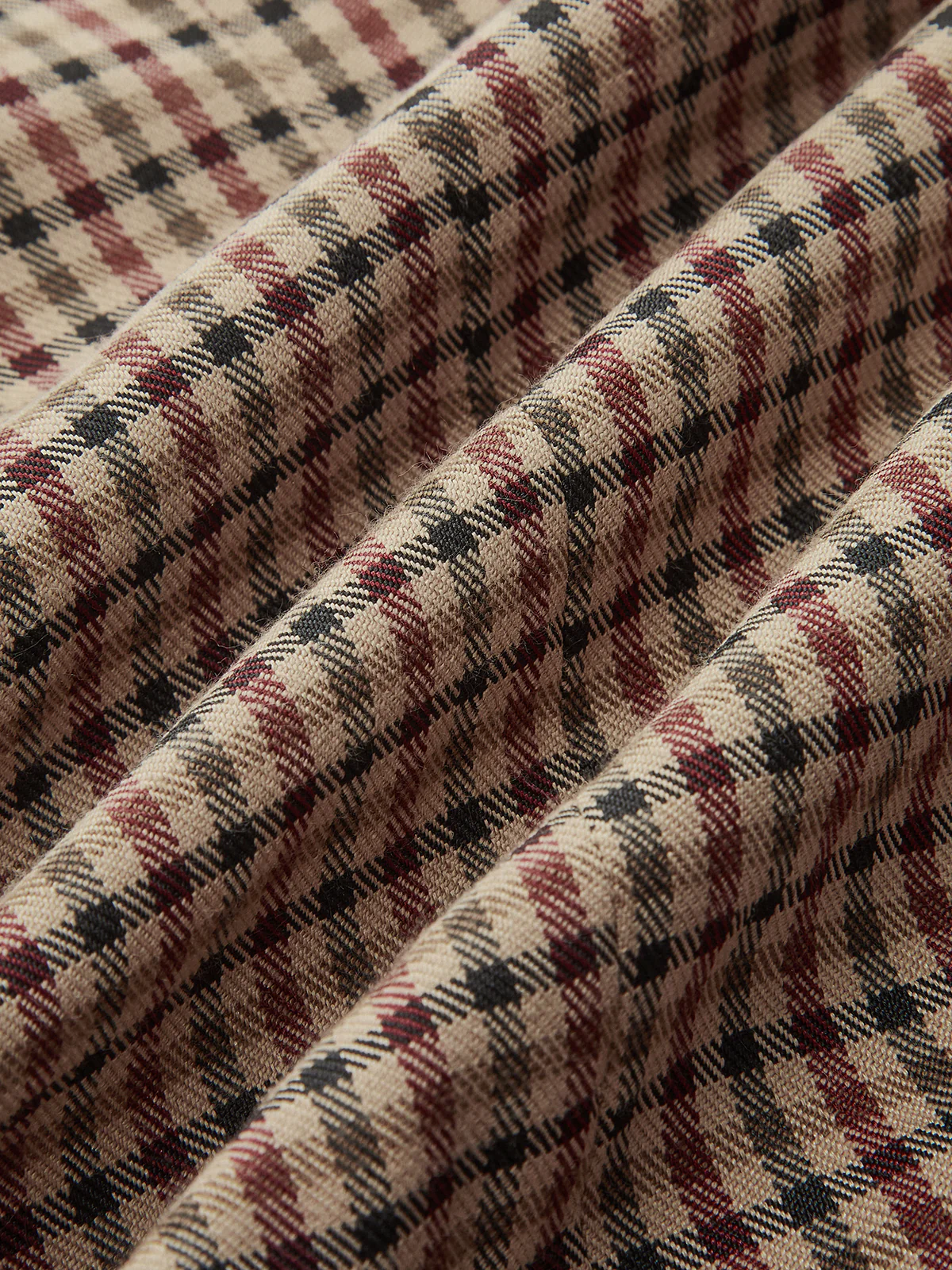 Asymmetric Neckline Plaid Jacket - Wholesalesil