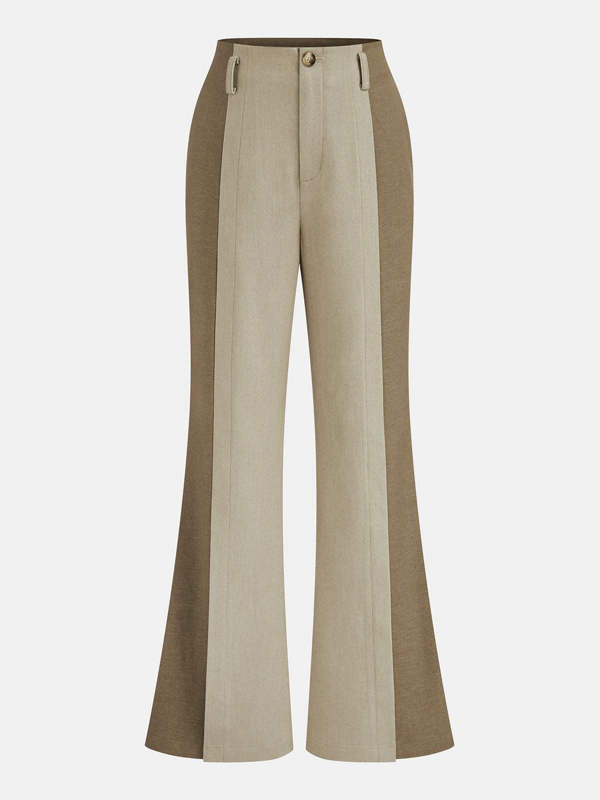 Two-Tone Paneled Flared Pants - Wholesalesil