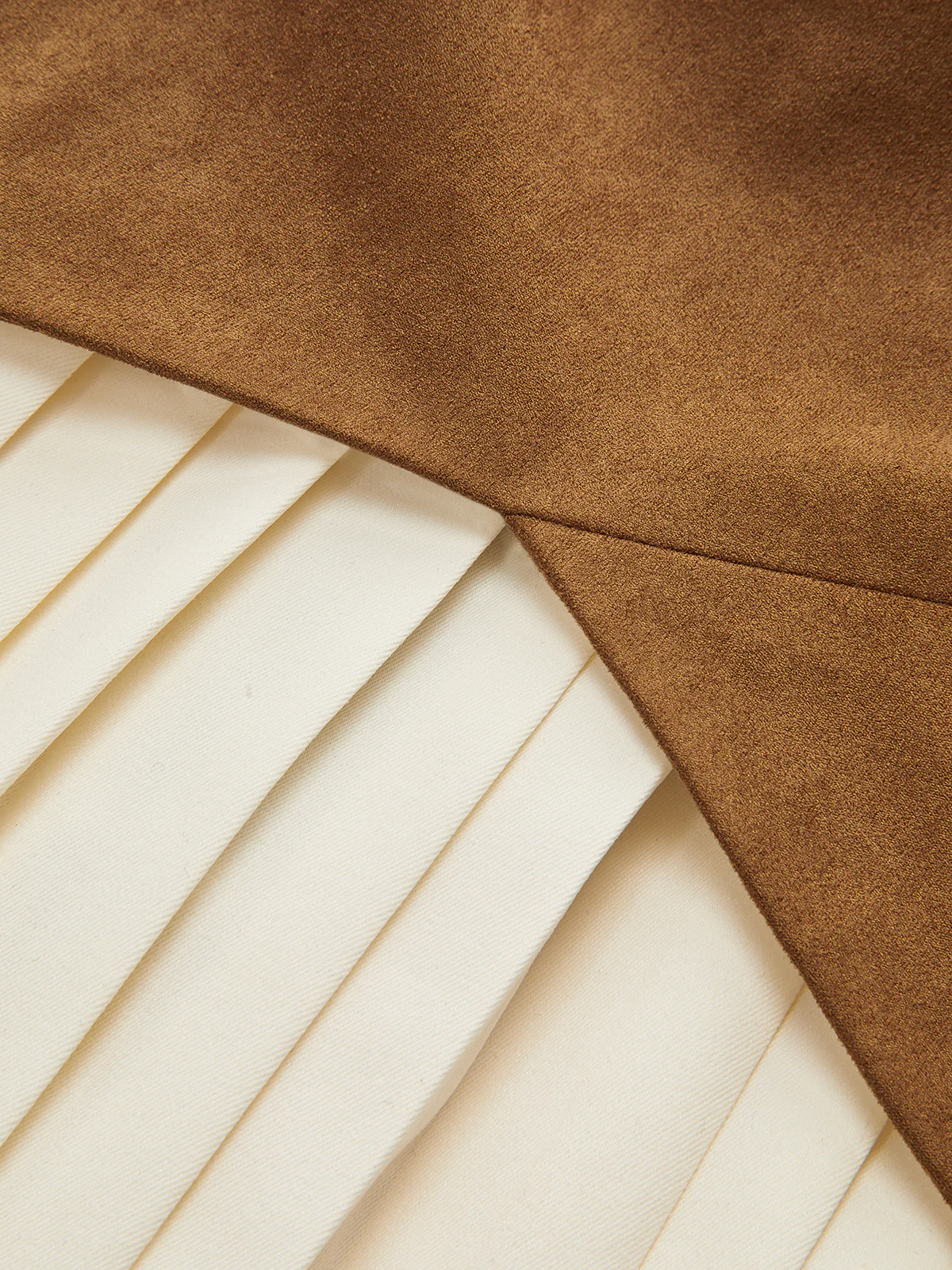 Pleated Hem Panel Suede Effect Mini Dress - Wholesalesil