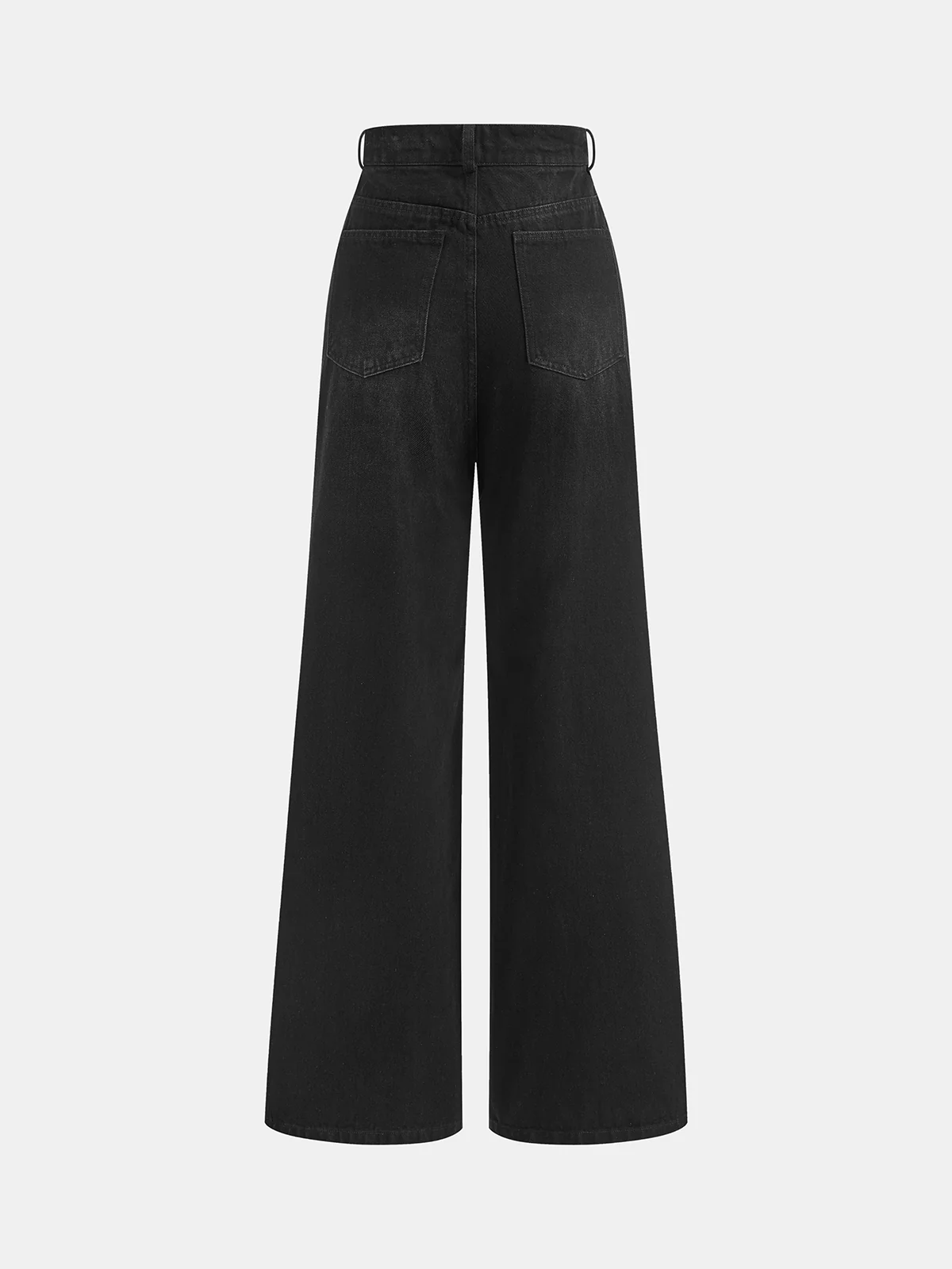 Asymmetric Mid-Waist Denim Pants - Wholesalesil