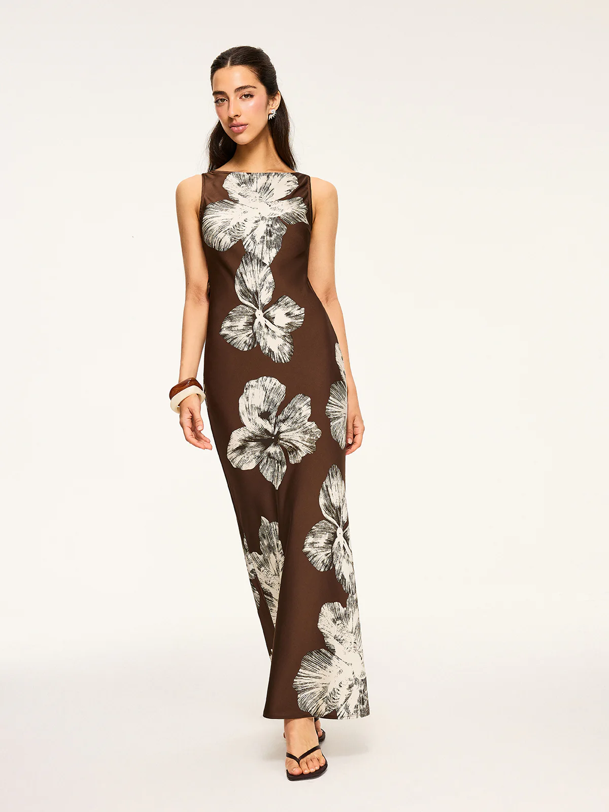 Floral Print Tied Backless Dress - Wholesalesil