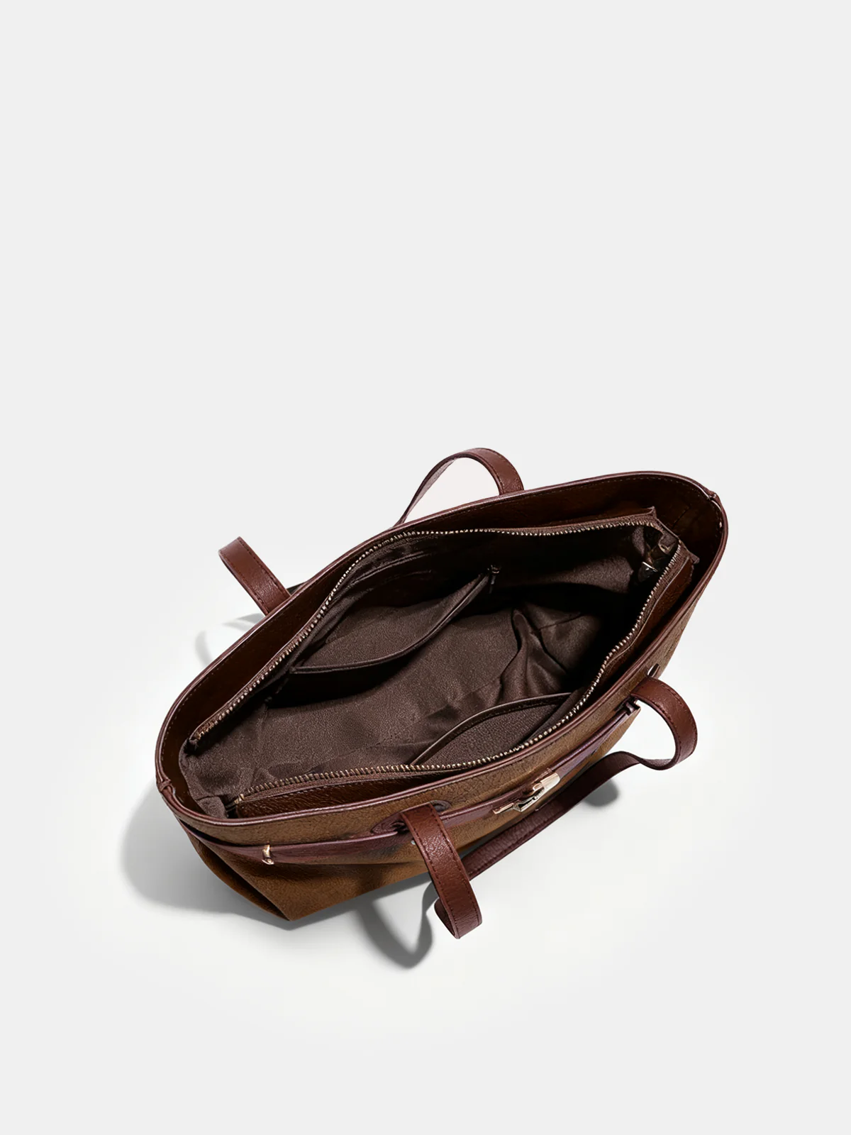 Contrast Strap Suede Effect Tote Bag - Wholesalesil