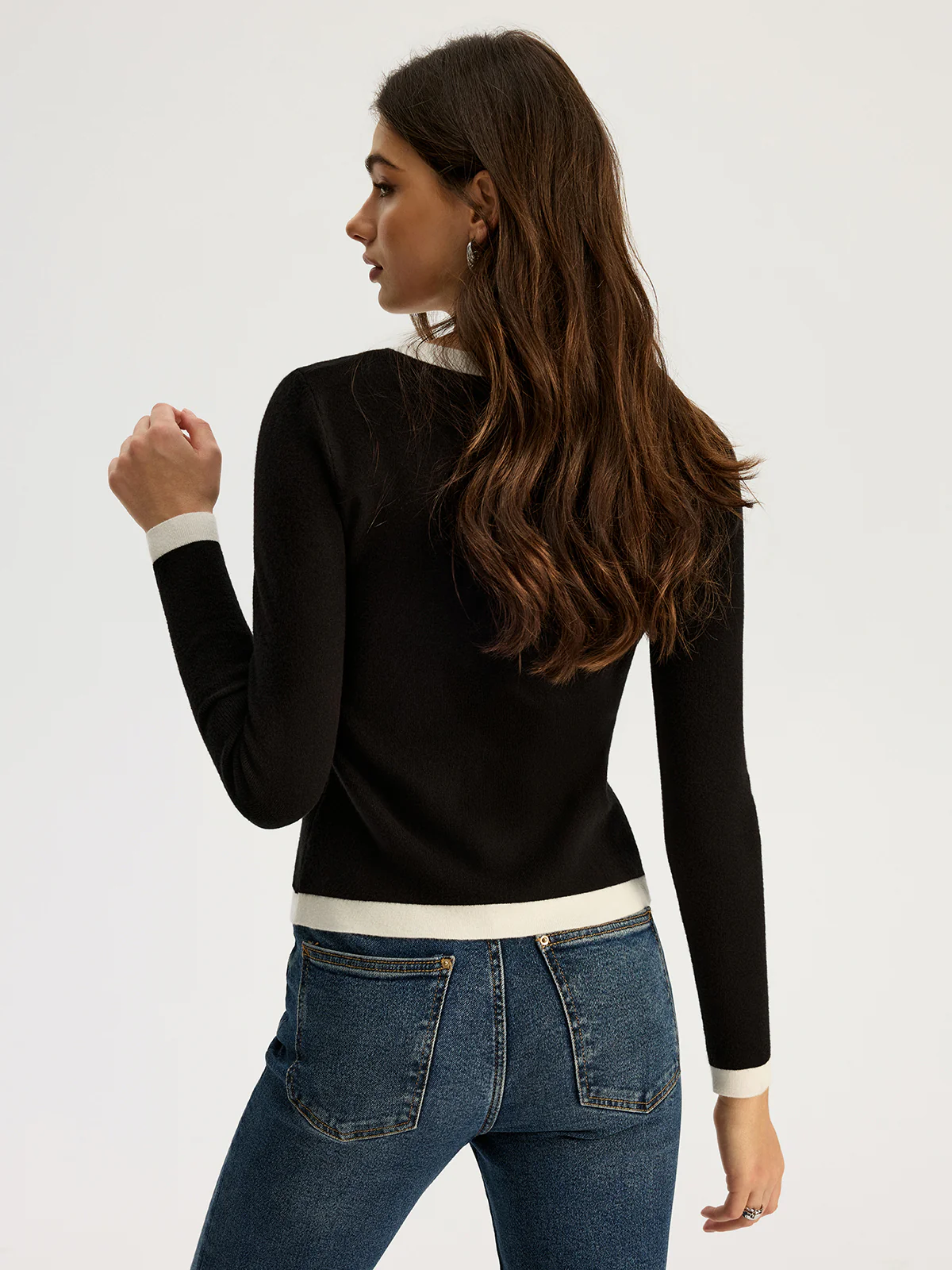 2 in 1 Contrast Trim Slit Knit Top - Wholesalesil